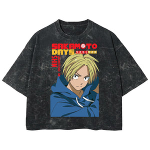 Playera streetwear premium de anime y gaming ExtraLife MX, corte boxy deluxe mineral wash heavyweight en color Acid Wash, moda urbana mexicana de culto.