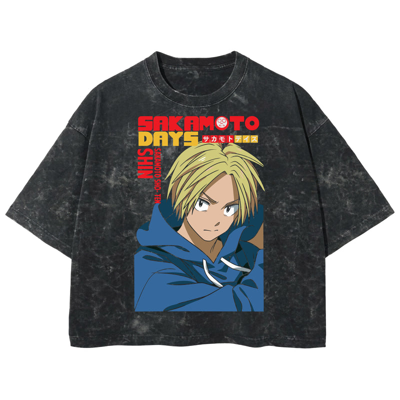Playera streetwear premium de anime y gaming ExtraLife MX, corte boxy deluxe mineral wash heavyweight en color Acid Wash, moda urbana mexicana de culto.