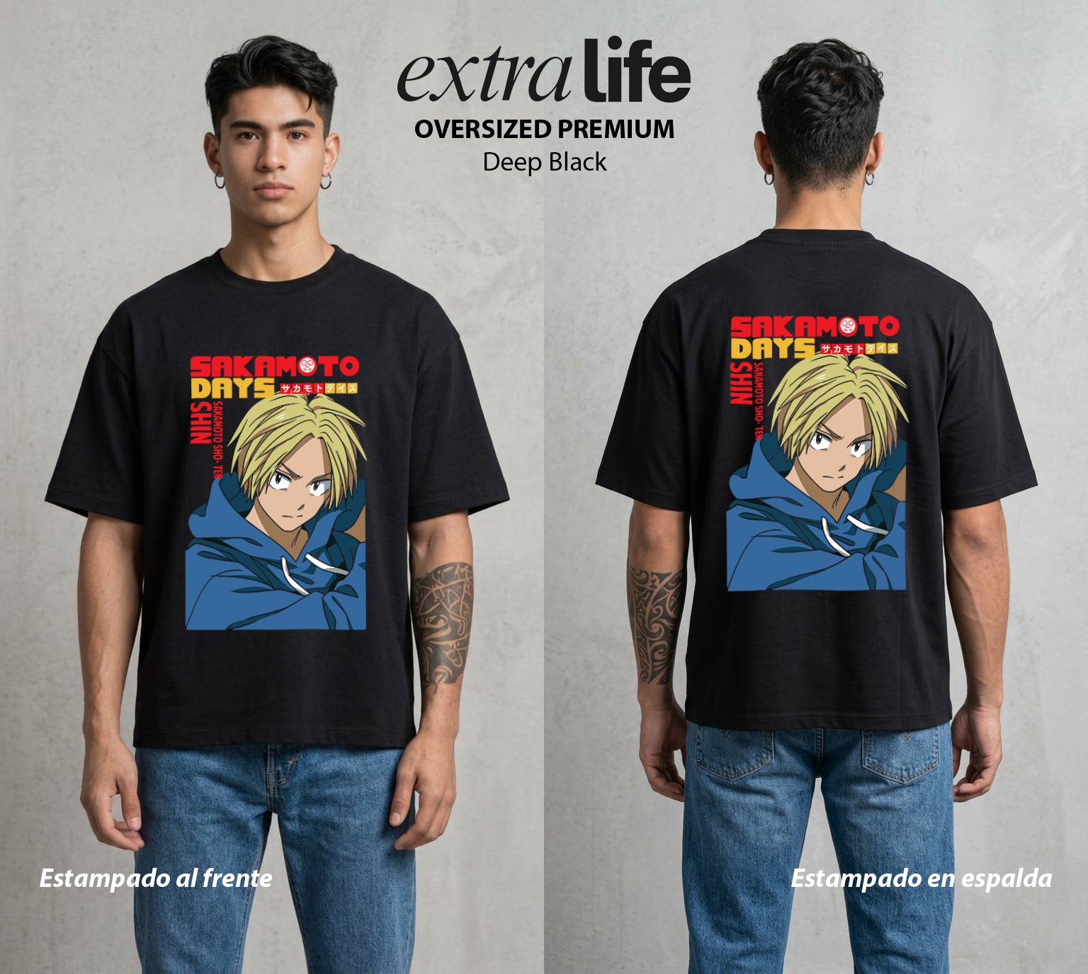 El Retirado Letal | El Lector de Mentes #03874 - Playera Oversized Premium | Deep Black - Foto en modelo