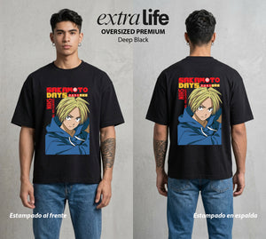 El Retirado Letal | El Lector de Mentes #03874 - Playera Oversized Premium | Deep Black - Foto en modelo