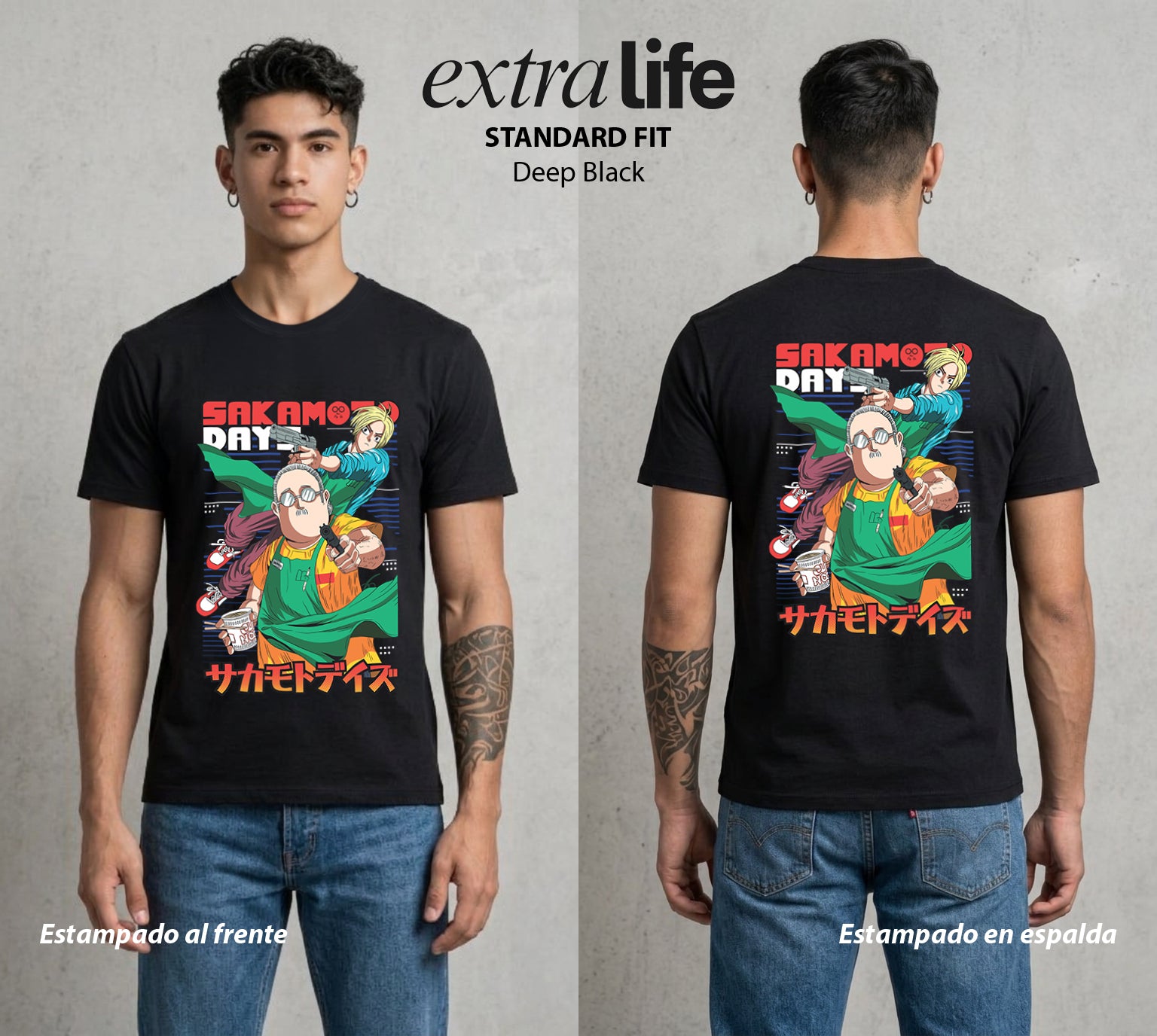 El Retirado Letal | El Amo de Casa Letal #03877 - Playera Standard Fit | Deep Black - Foto en modelo