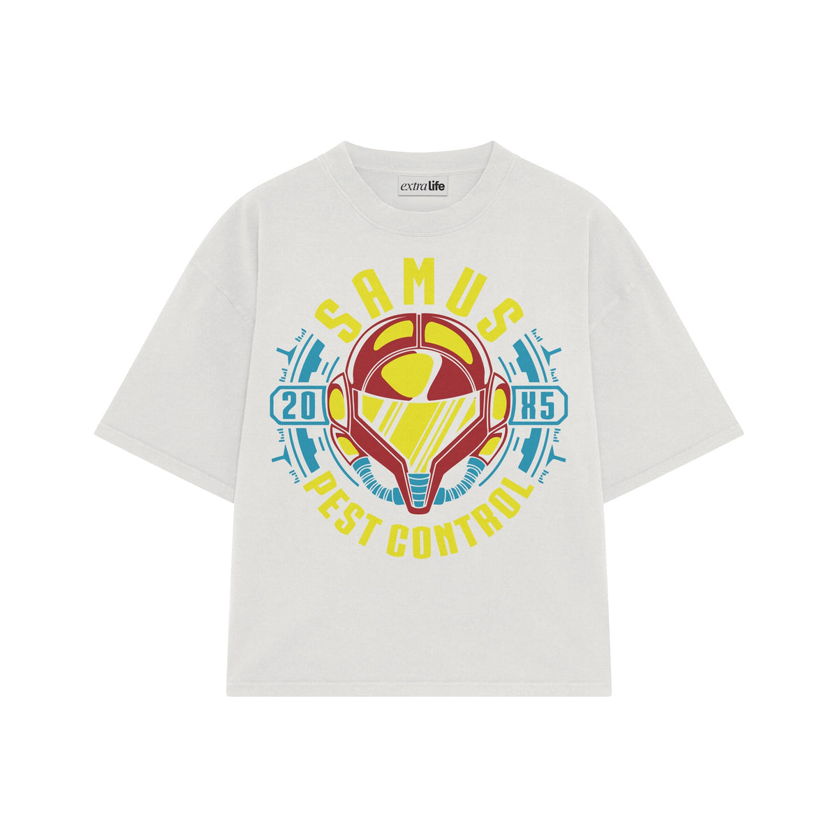 Playera streetwear premium de anime y gaming ExtraLife MX, corte oversized drop shoulder ligero y fresco en color Deep Black y Off-White, moda urbana mexicana de culto.