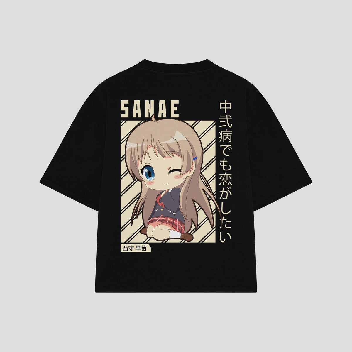Playera streetwear premium de anime y gaming ExtraLife MX, corte oversized drop shoulder ligero y fresco en color Deep Black y Off-White, moda urbana mexicana de culto.