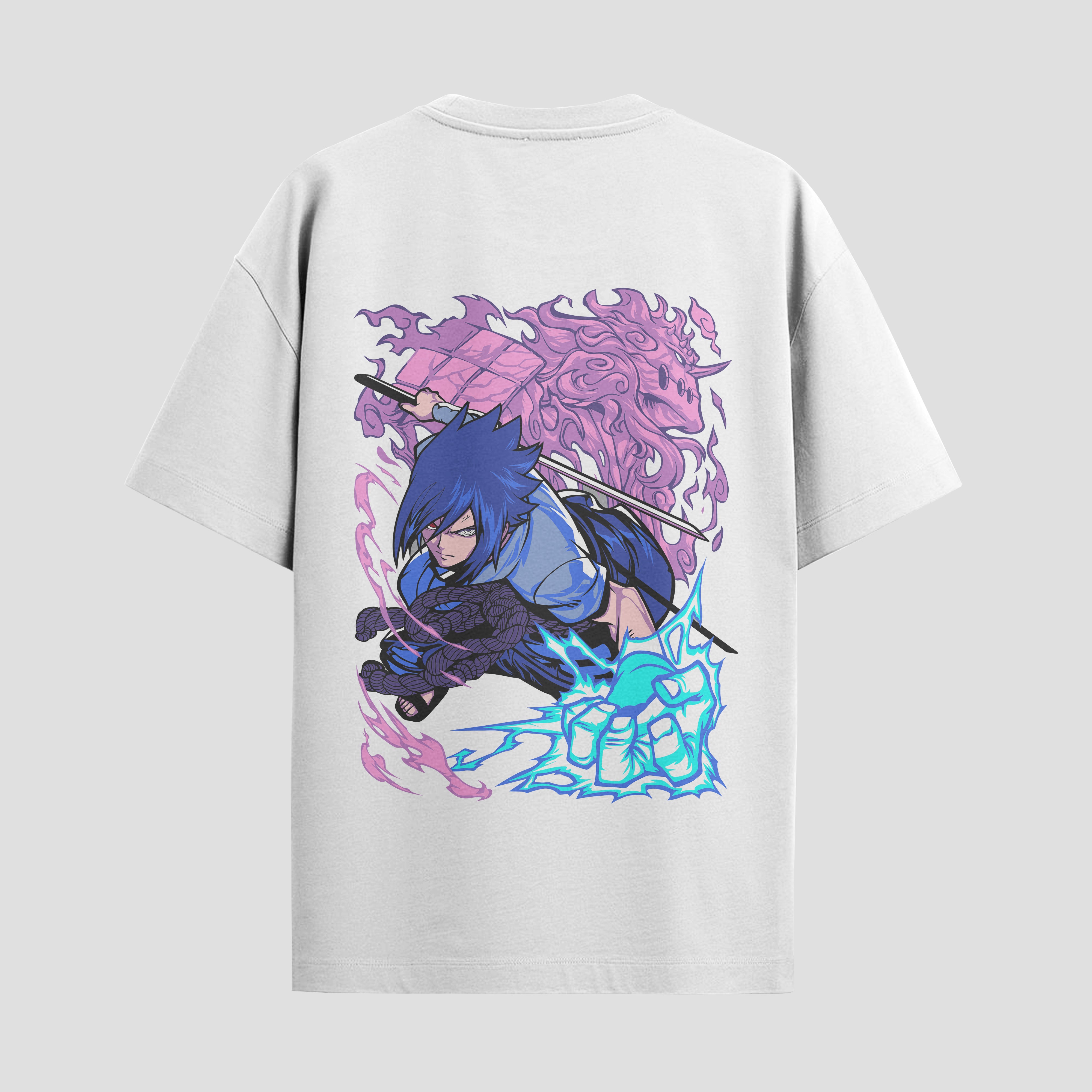 Playera urbana de anime y gaming ExtraLife MX, corte Standard Fit unisex ligero y transpirable en color Deep Black y Pure White, ropa de uso diario para gym y casual.