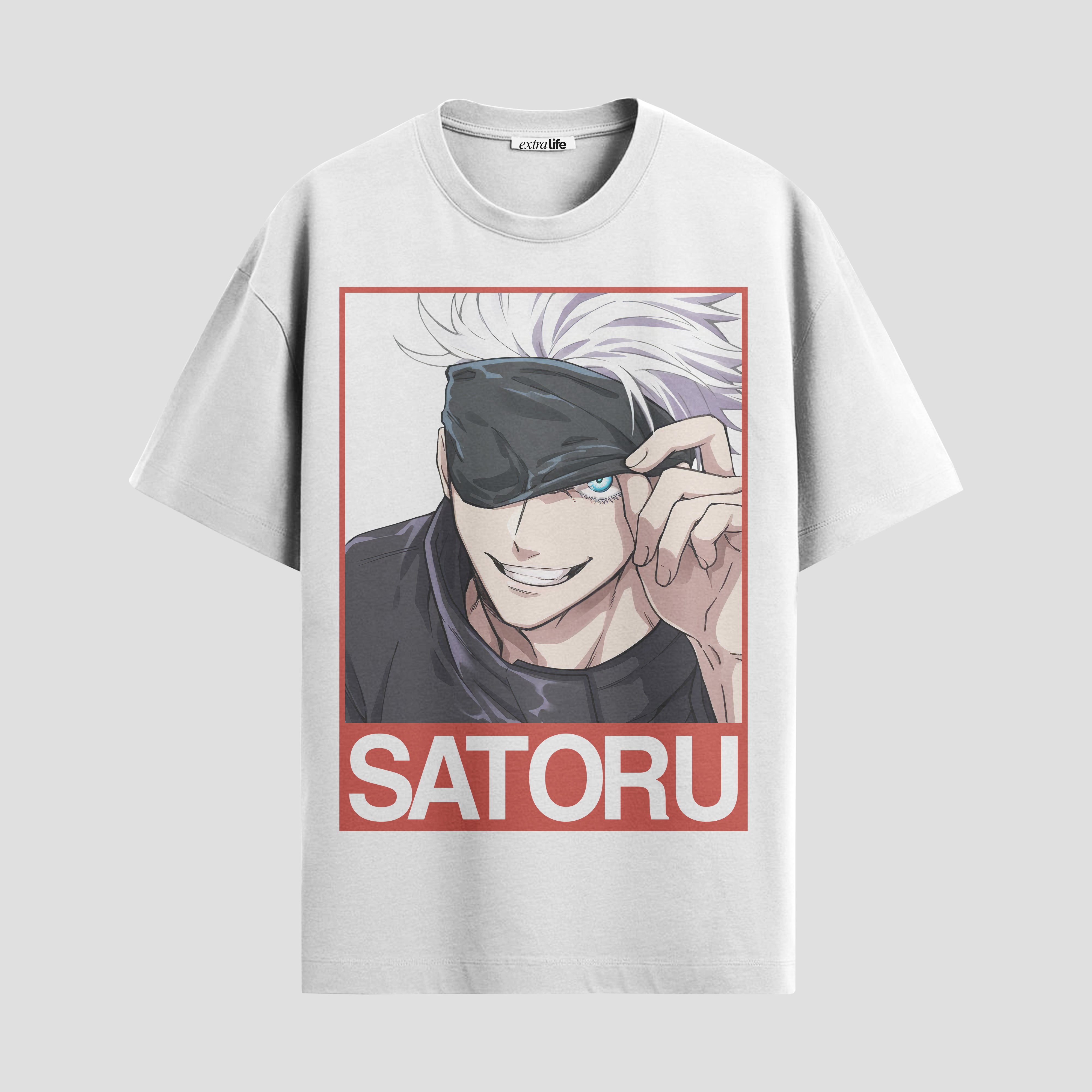 Playera urbana de anime y gaming ExtraLife MX, corte Standard Fit unisex ligero y transpirable en color Deep Black y Pure White, ropa de uso diario para gym y casual.