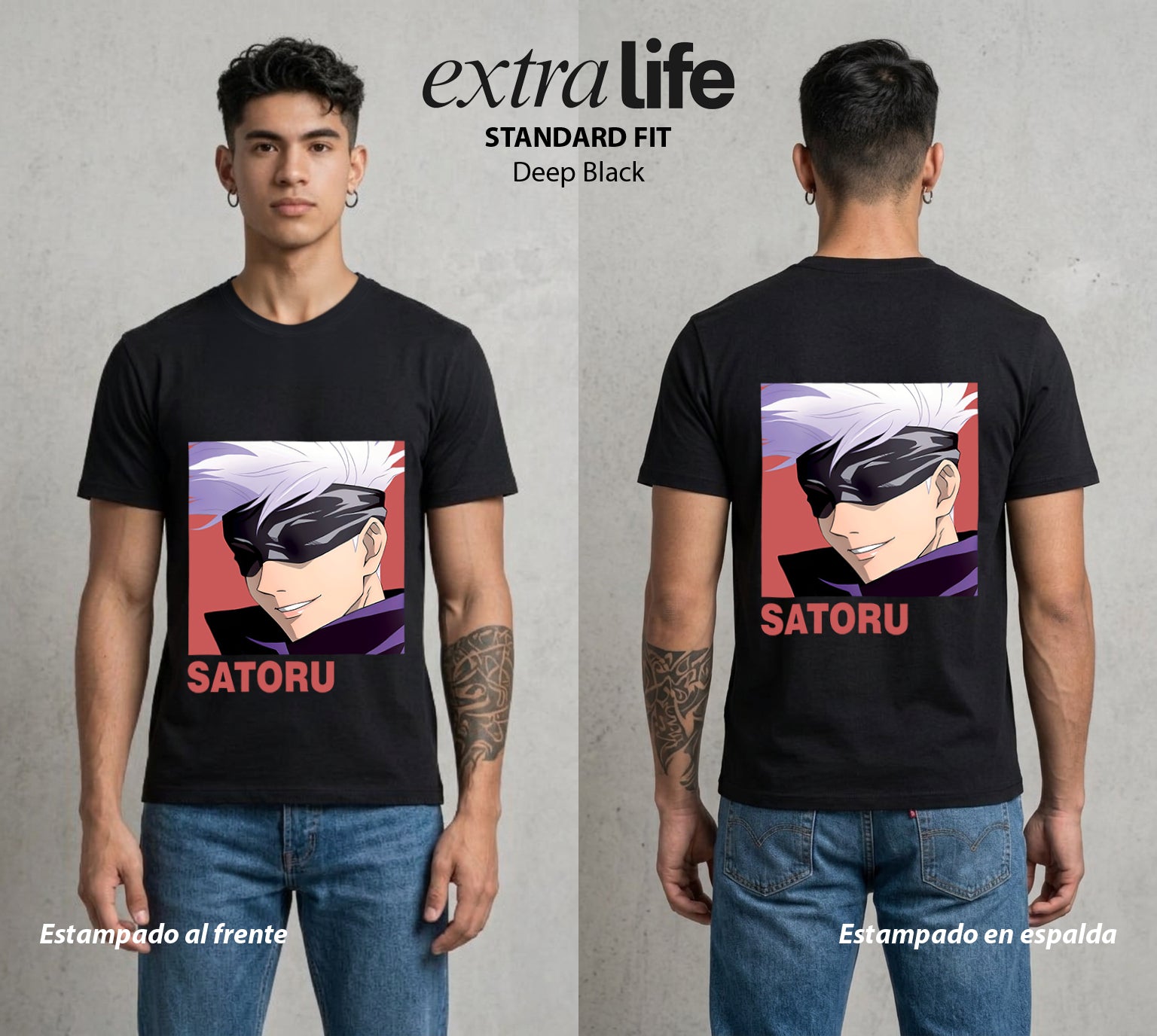 El Arte de las Maldiciones | El Infinito del Bien #03895 - Playera Standard Fit | Deep Black - Foto en modelo