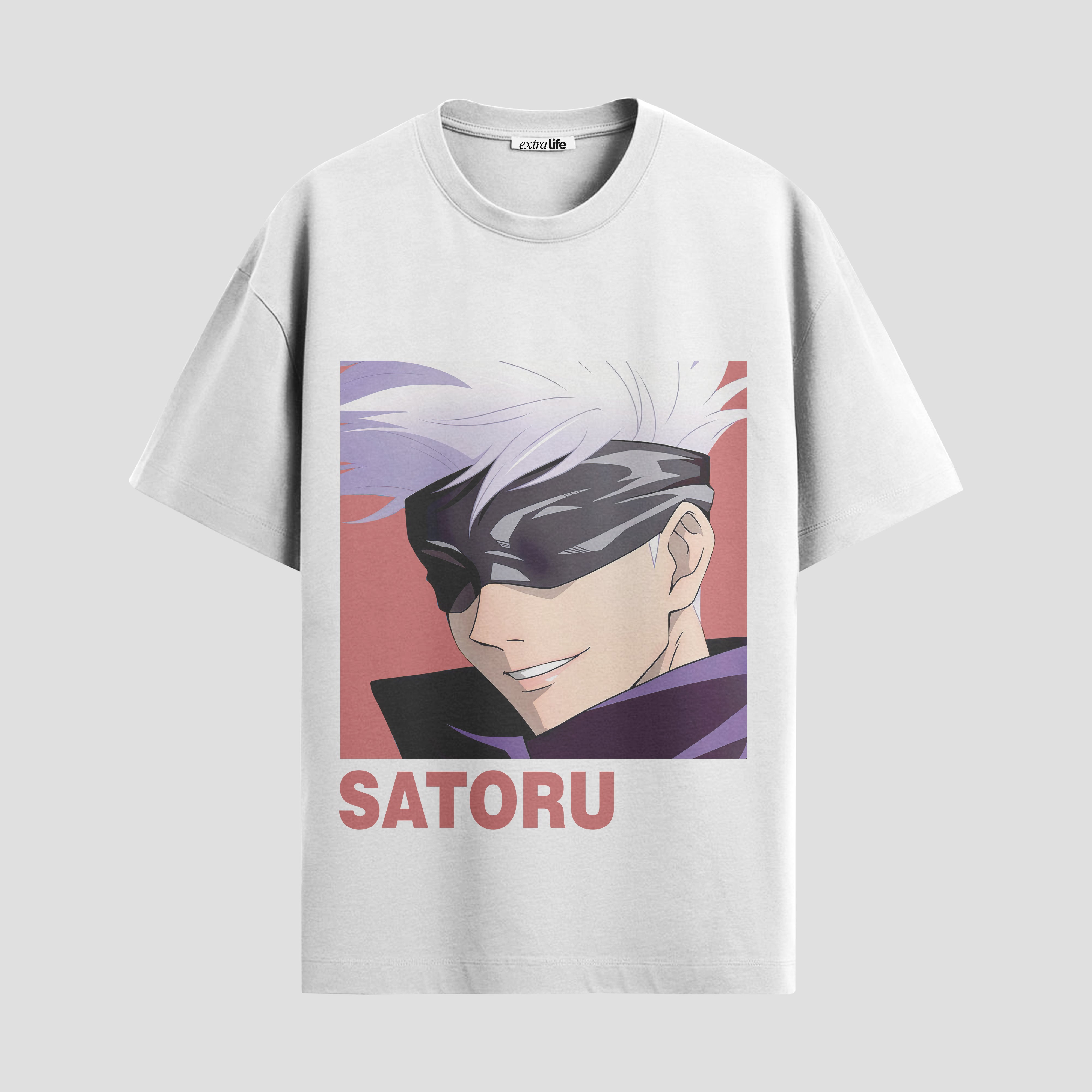 Playera urbana de anime y gaming ExtraLife MX, corte Standard Fit unisex ligero y transpirable en color Deep Black y Pure White, ropa de uso diario para gym y casual.