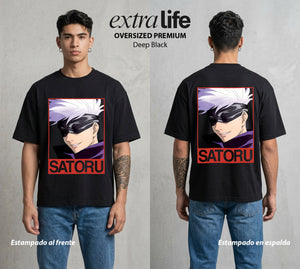 El Arte de las Maldiciones | El Infinito del Bien #03897 - Playera Oversized Premium | Deep Black - Foto en modelo