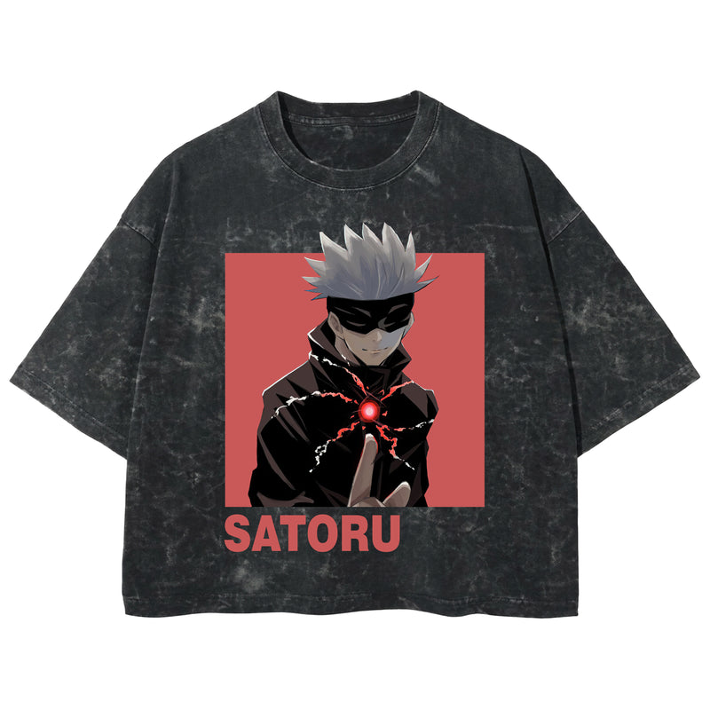 Playera streetwear premium de anime y gaming ExtraLife MX, corte boxy deluxe mineral wash heavyweight en color Acid Wash, moda urbana mexicana de culto.