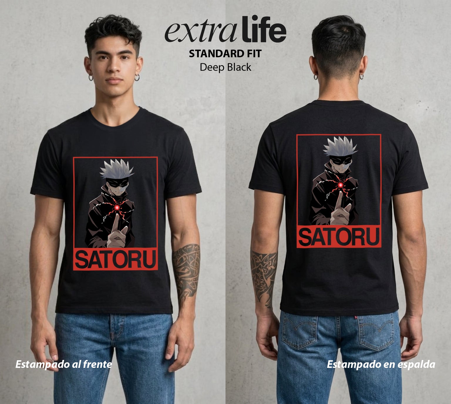 El Arte de las Maldiciones | El Infinito del Bien #03903 - Playera Standard Fit | Deep Black - Foto en modelo