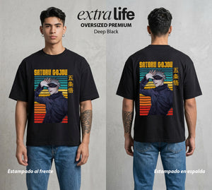 El Arte de las Maldiciones | El Infinito del Bien #03905 - Playera Oversized Premium | Deep Black - Foto en modelo