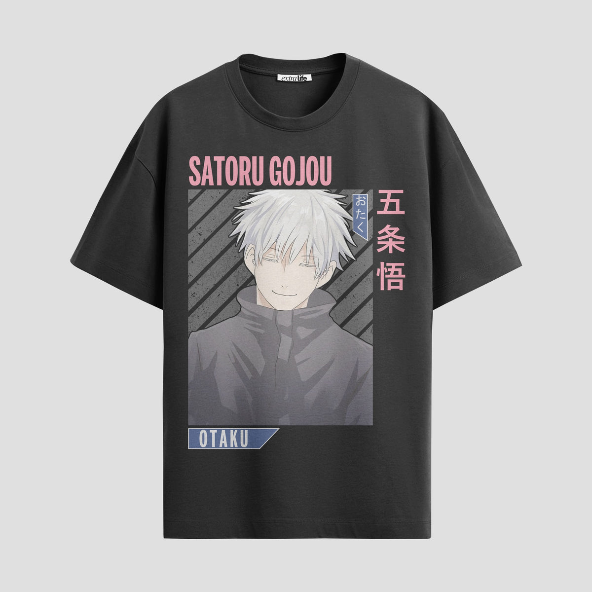 Playera urbana de anime y gaming ExtraLife MX, corte Classic Premium unisex ligero y transpirable en color Deep Black y Pure White, ropa de uso diario para gym y casual.