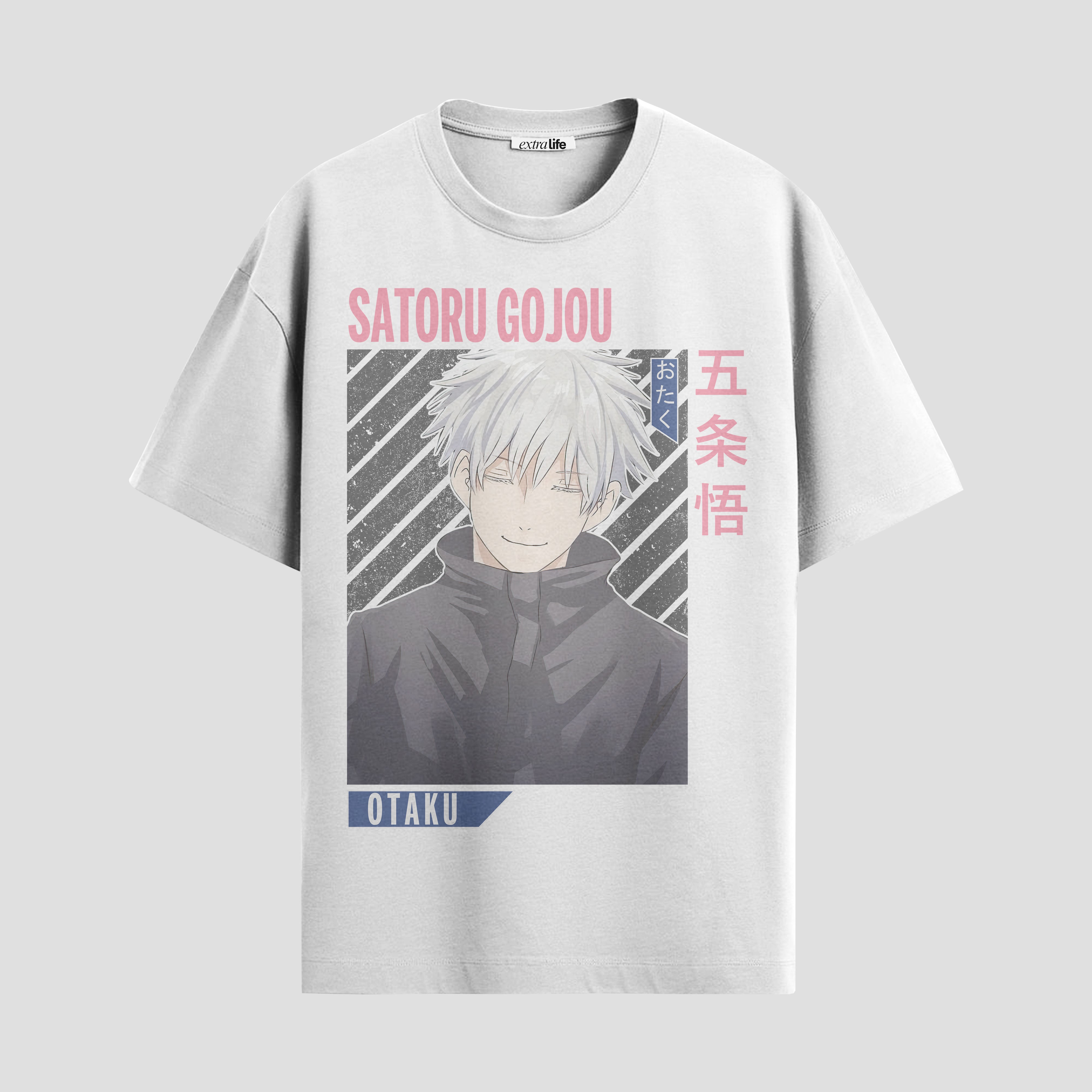 Playera urbana de anime y gaming ExtraLife MX, corte Standard Fit unisex ligero y transpirable en color Deep Black y Pure White, ropa de uso diario para gym y casual.
