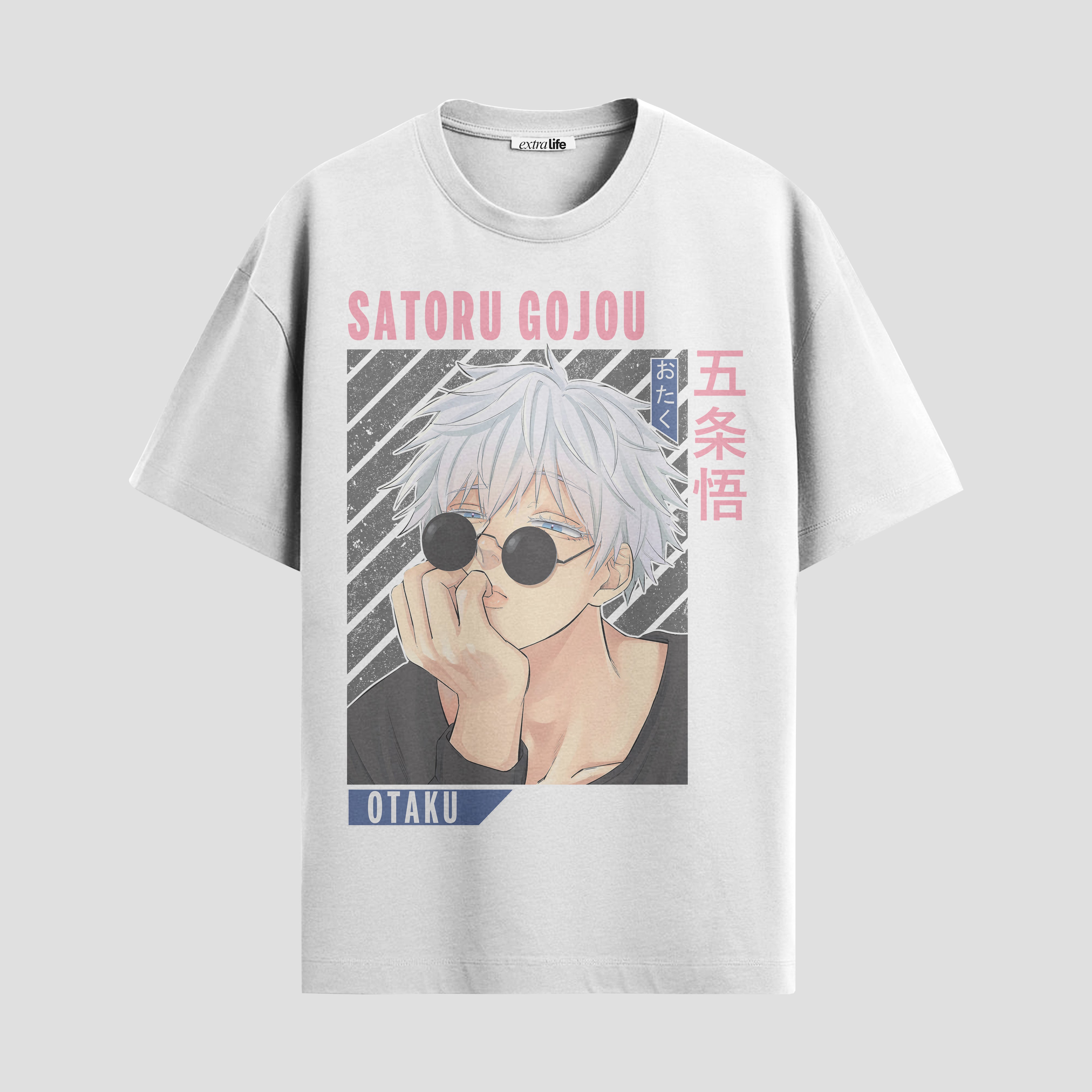 Playera urbana de anime y gaming ExtraLife MX, corte Standard Fit unisex ligero y transpirable en color Deep Black y Pure White, ropa de uso diario para gym y casual.