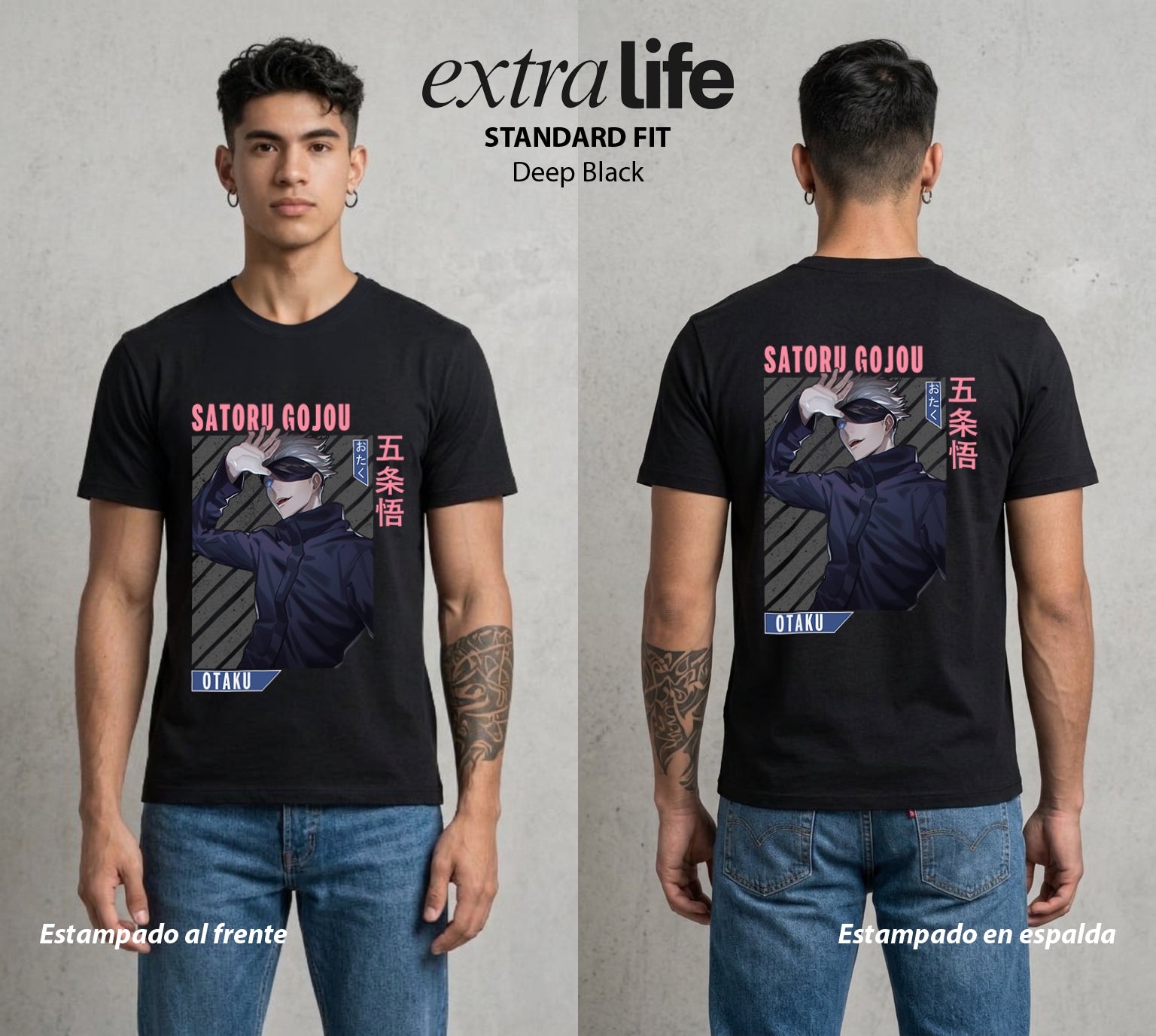 El Arte de las Maldiciones | El Infinito del Bien #03909 - Playera Standard Fit | Deep Black - Foto en modelo