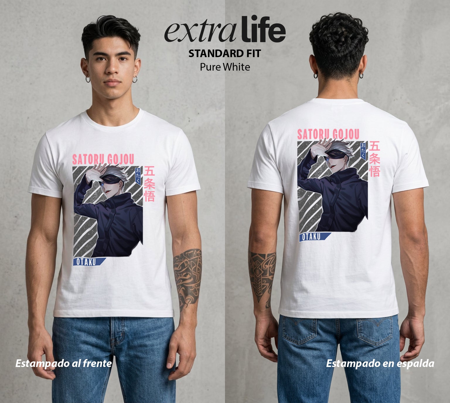 El Arte de las Maldiciones | El Infinito del Bien #03909 - Playera Standard Fit | Pure White - Foto en modelo