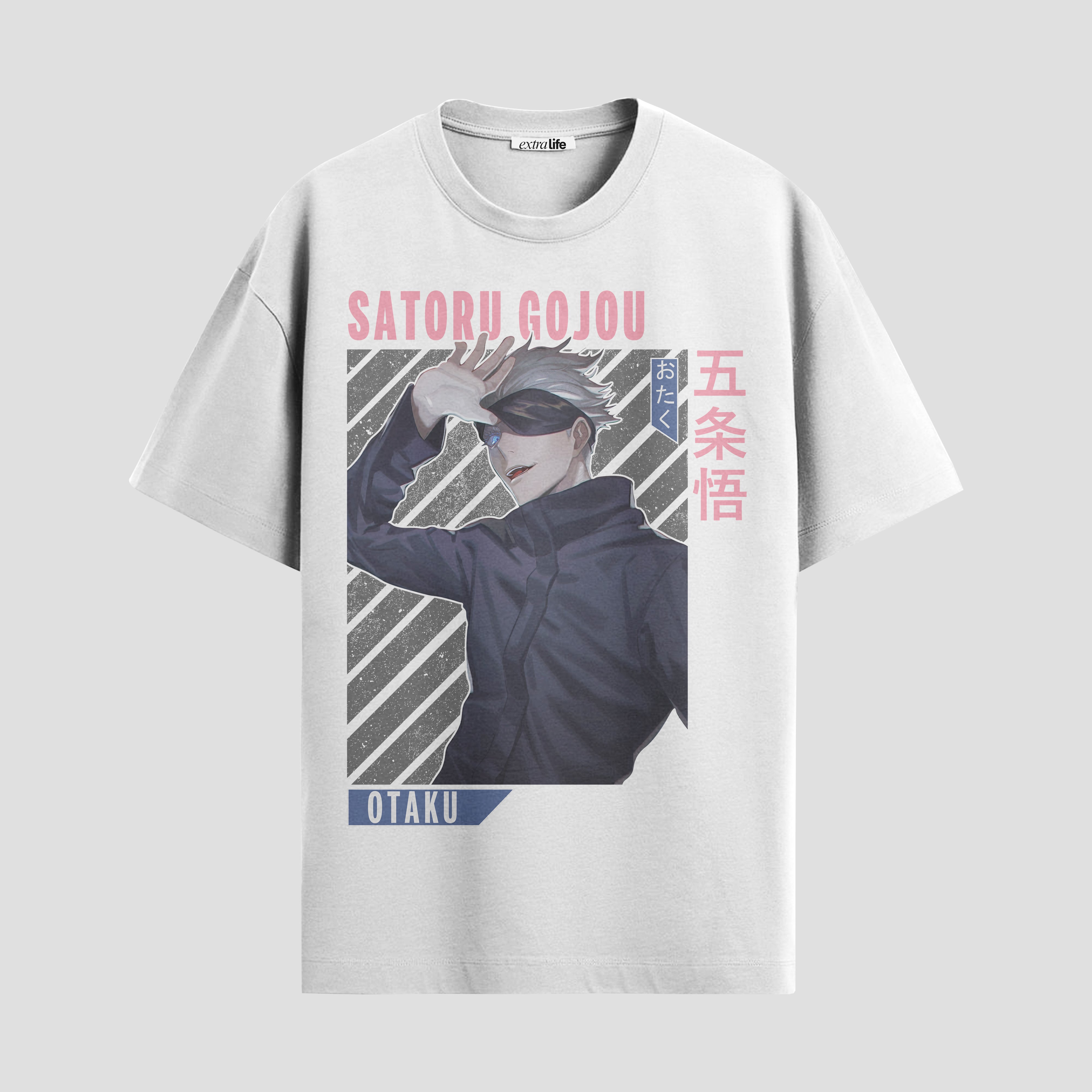 Playera urbana de anime y gaming ExtraLife MX, corte Standard Fit unisex ligero y transpirable en color Deep Black y Pure White, ropa de uso diario para gym y casual.