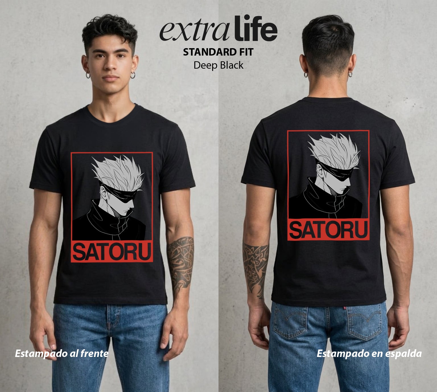 El Arte de las Maldiciones | El Infinito del Bien #03911 - Playera Standard Fit | Deep Black - Foto en modelo
