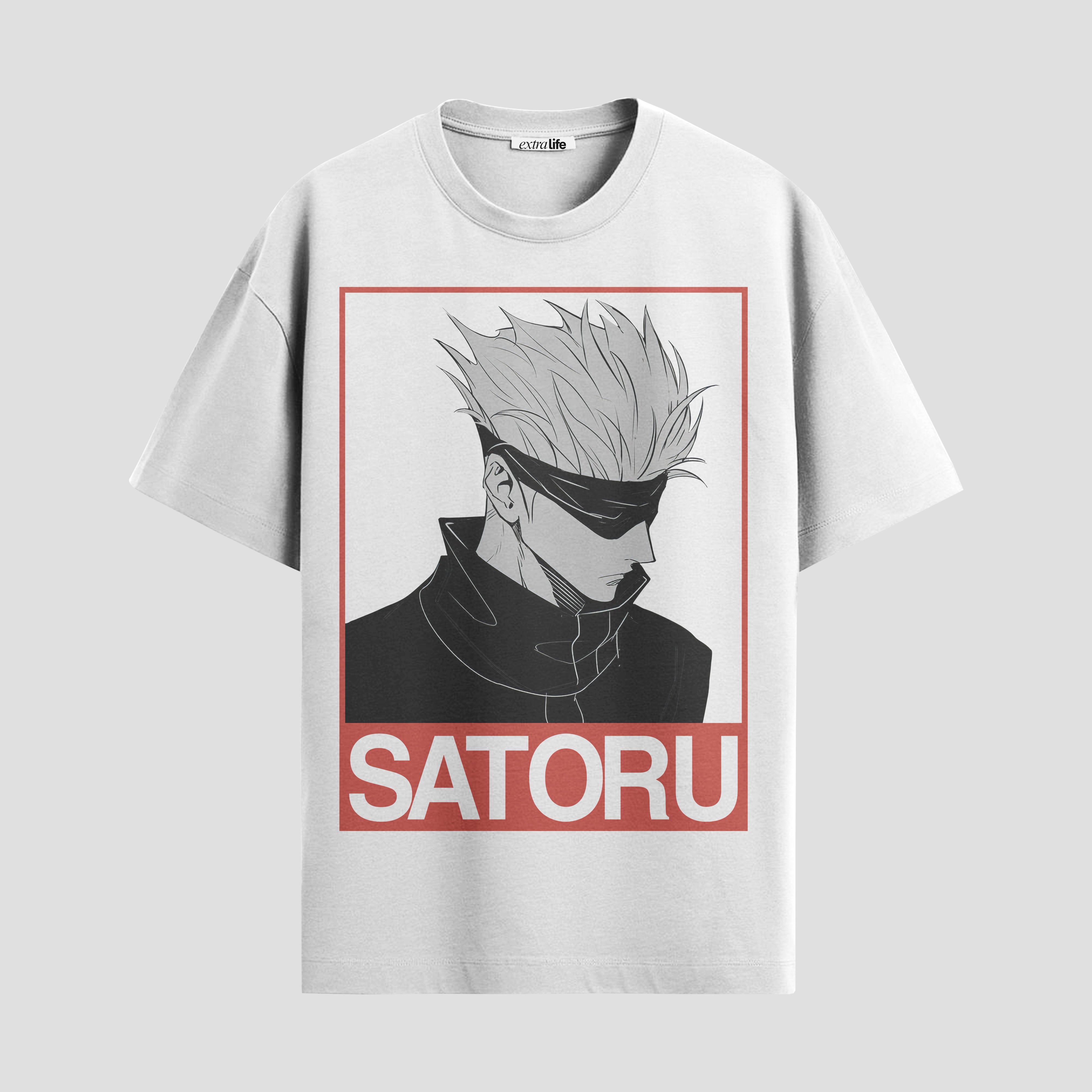 Playera urbana de anime y gaming ExtraLife MX, corte Standard Fit unisex ligero y transpirable en color Deep Black y Pure White, ropa de uso diario para gym y casual.