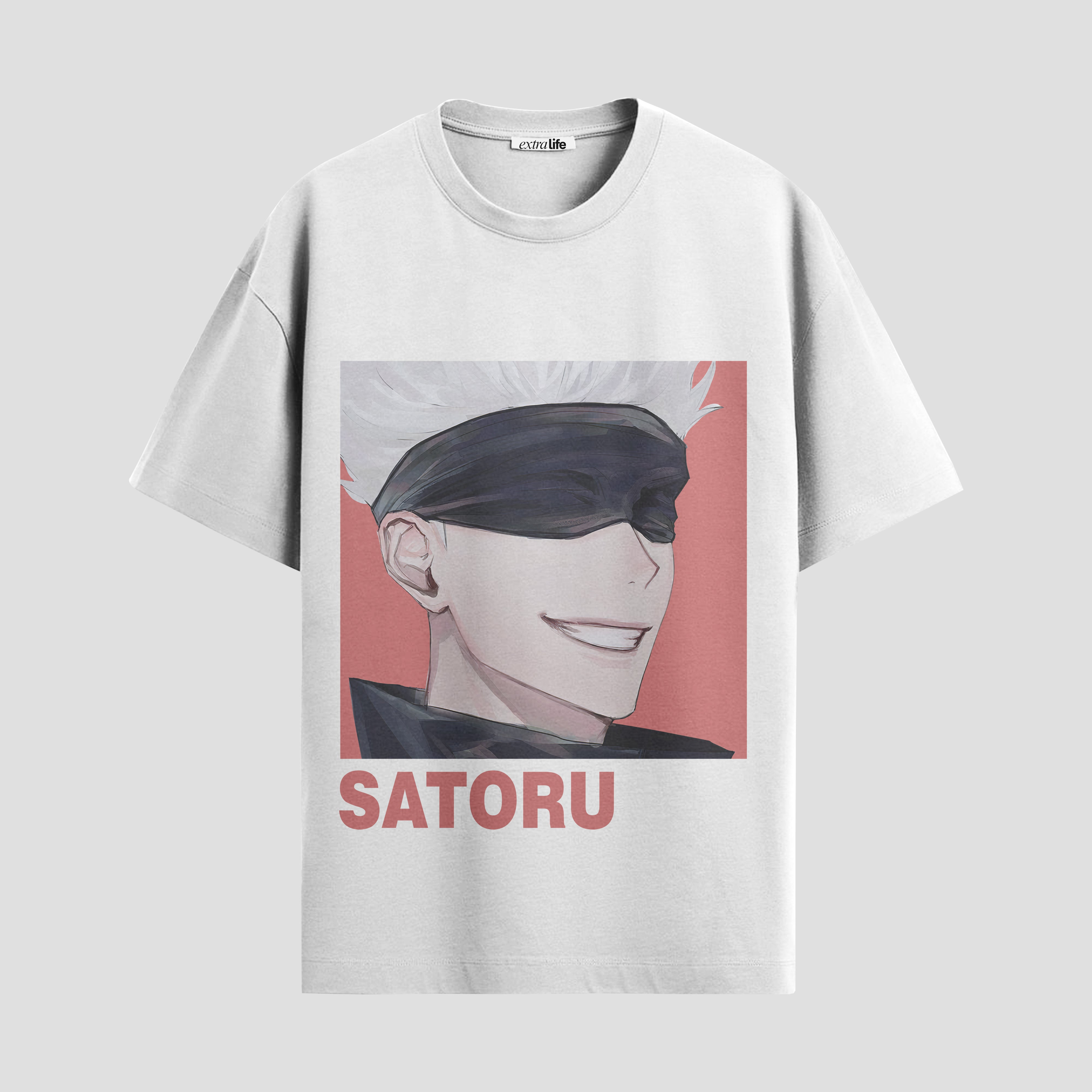 Playera urbana de anime y gaming ExtraLife MX, corte Standard Fit unisex ligero y transpirable en color Deep Black y Pure White, ropa de uso diario para gym y casual.