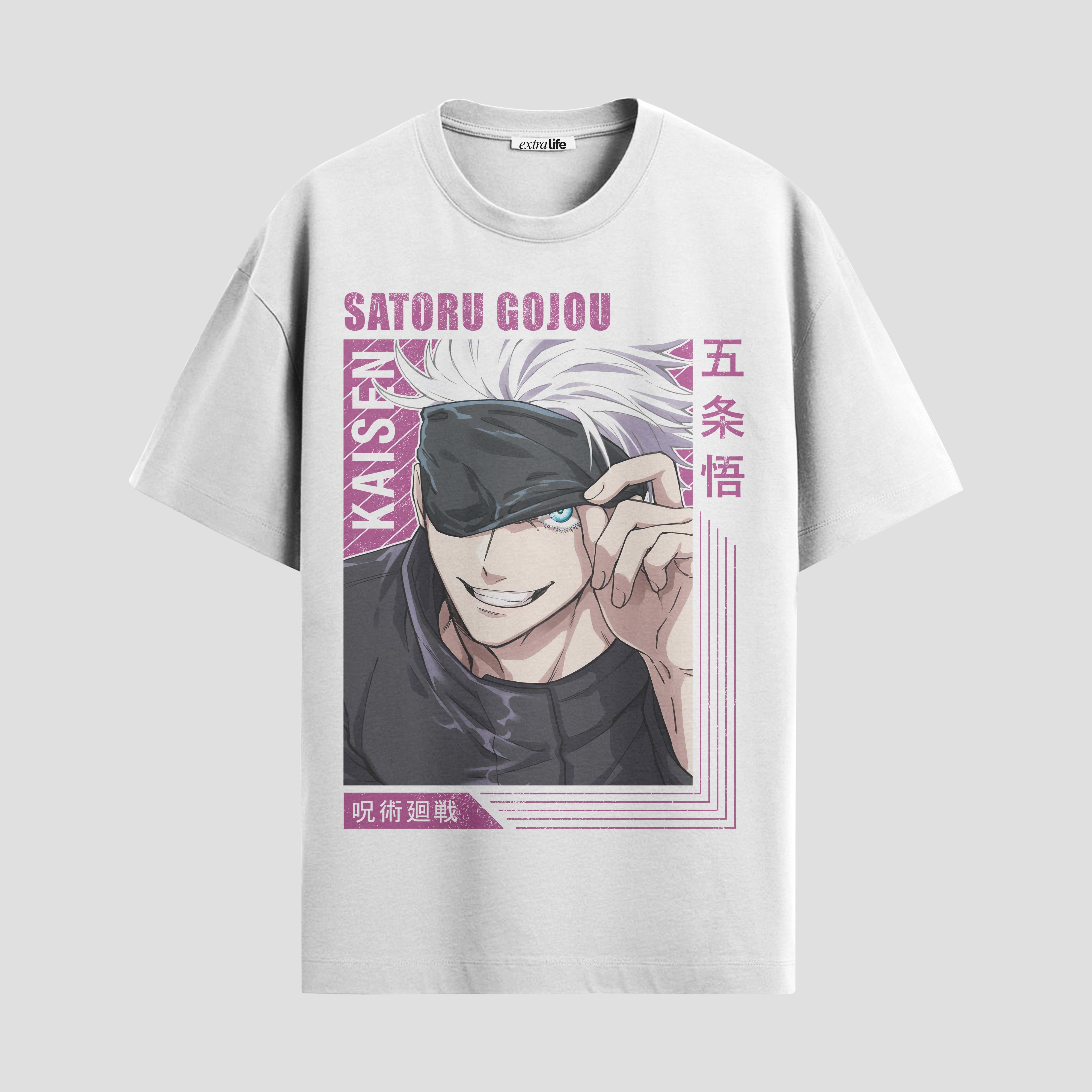 Playera urbana de anime y gaming ExtraLife MX, corte Standard Fit unisex ligero y transpirable en color Deep Black y Pure White, ropa de uso diario para gym y casual.
