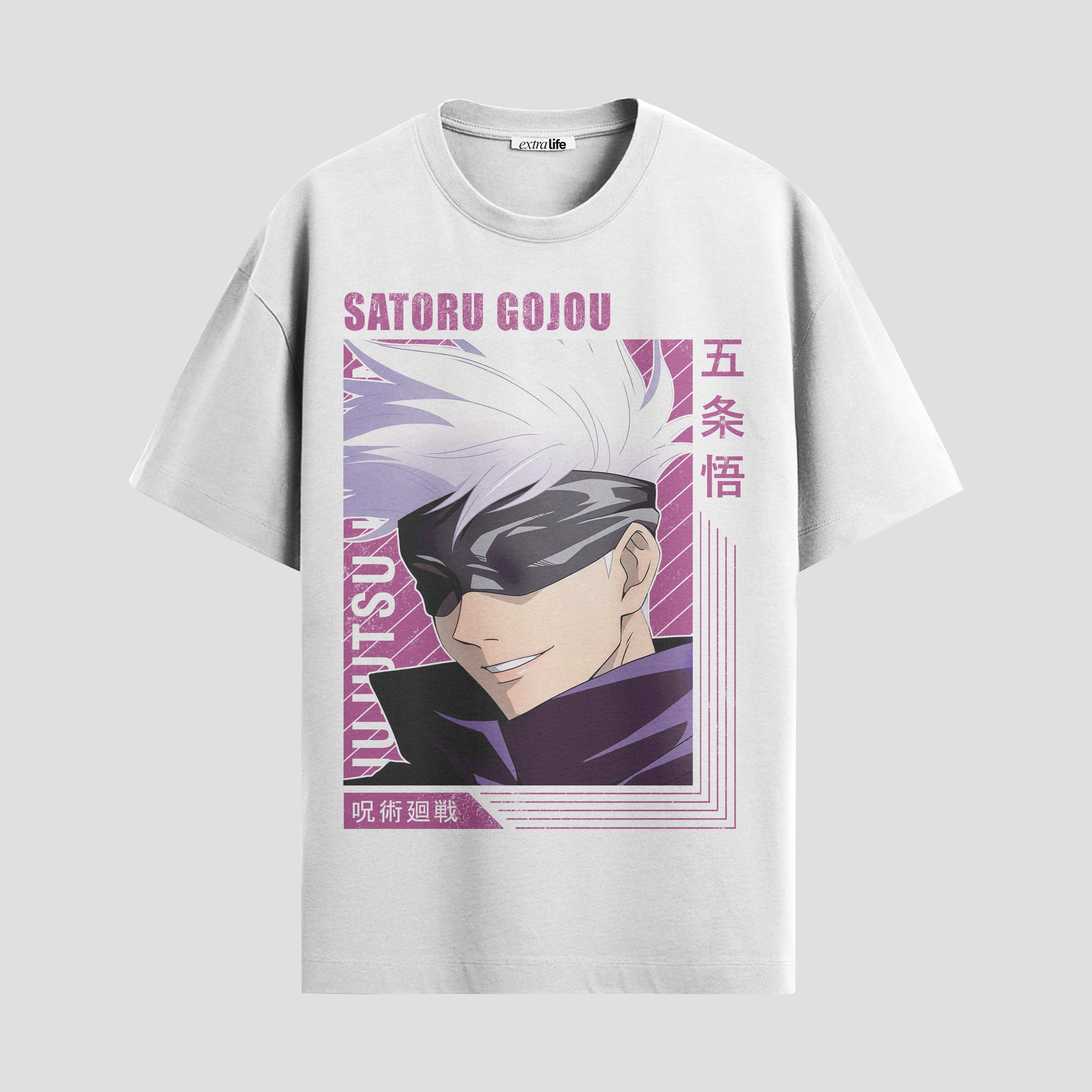 Playera urbana de anime y gaming ExtraLife MX, corte Standard Fit unisex ligero y transpirable en color Deep Black y Pure White, ropa de uso diario para gym y casual.