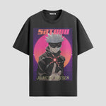 Playera urbana de anime y gaming ExtraLife MX, corte Standard Fit unisex ligero y transpirable en color Deep Black y Pure White, ropa de uso diario para gym y casual.