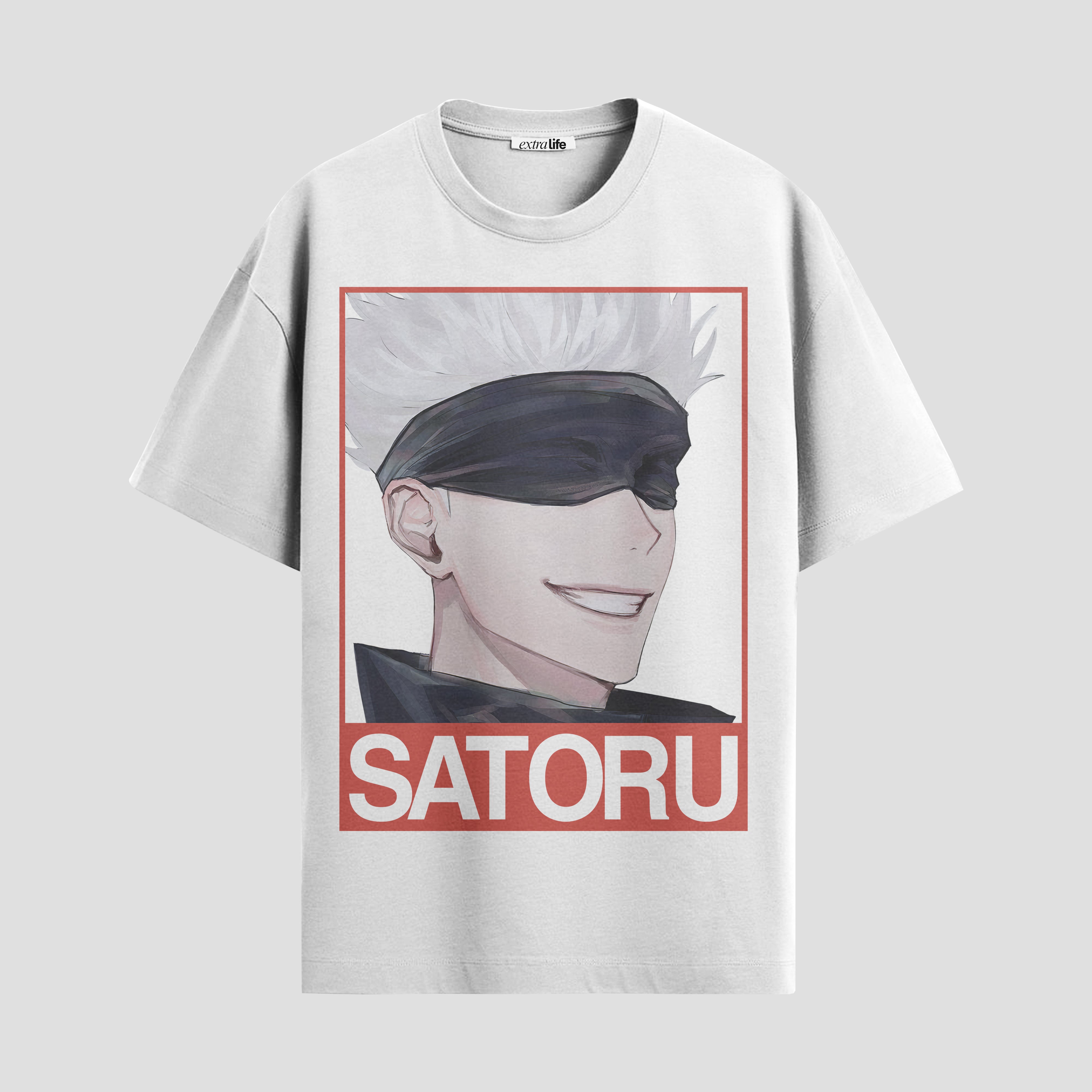 Playera urbana de anime y gaming ExtraLife MX, corte Standard Fit unisex ligero y transpirable en color Deep Black y Pure White, ropa de uso diario para gym y casual.