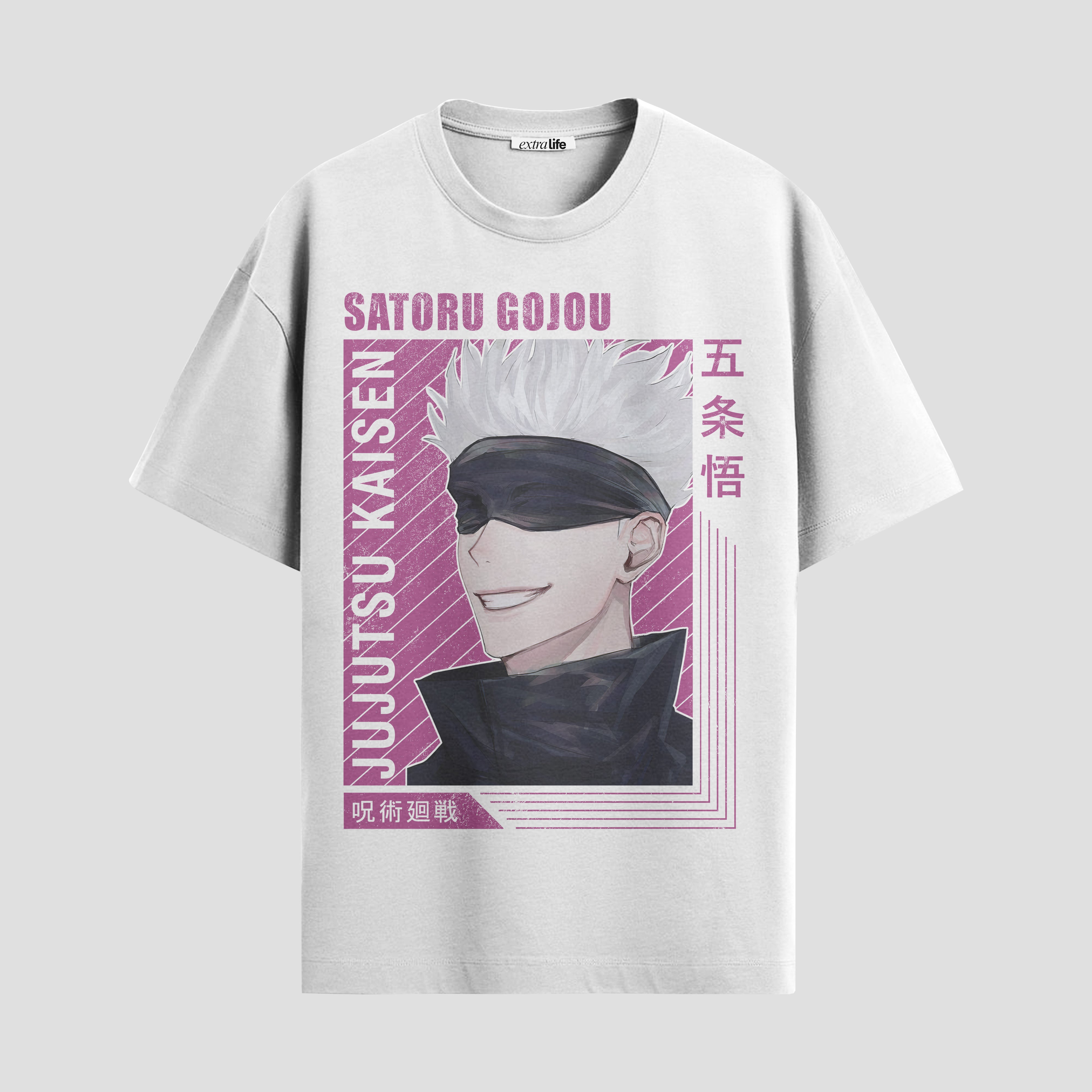 Playera urbana de anime y gaming ExtraLife MX, corte Standard Fit unisex ligero y transpirable en color Deep Black y Pure White, ropa de uso diario para gym y casual.
