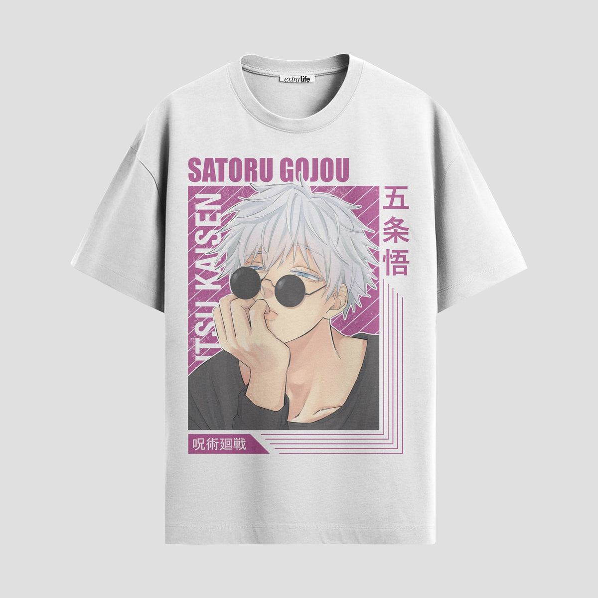 Playera urbana de anime y gaming ExtraLife MX, corte Classic Premium unisex ligero y transpirable en color Deep Black y Pure White, ropa de uso diario para gym y casual.