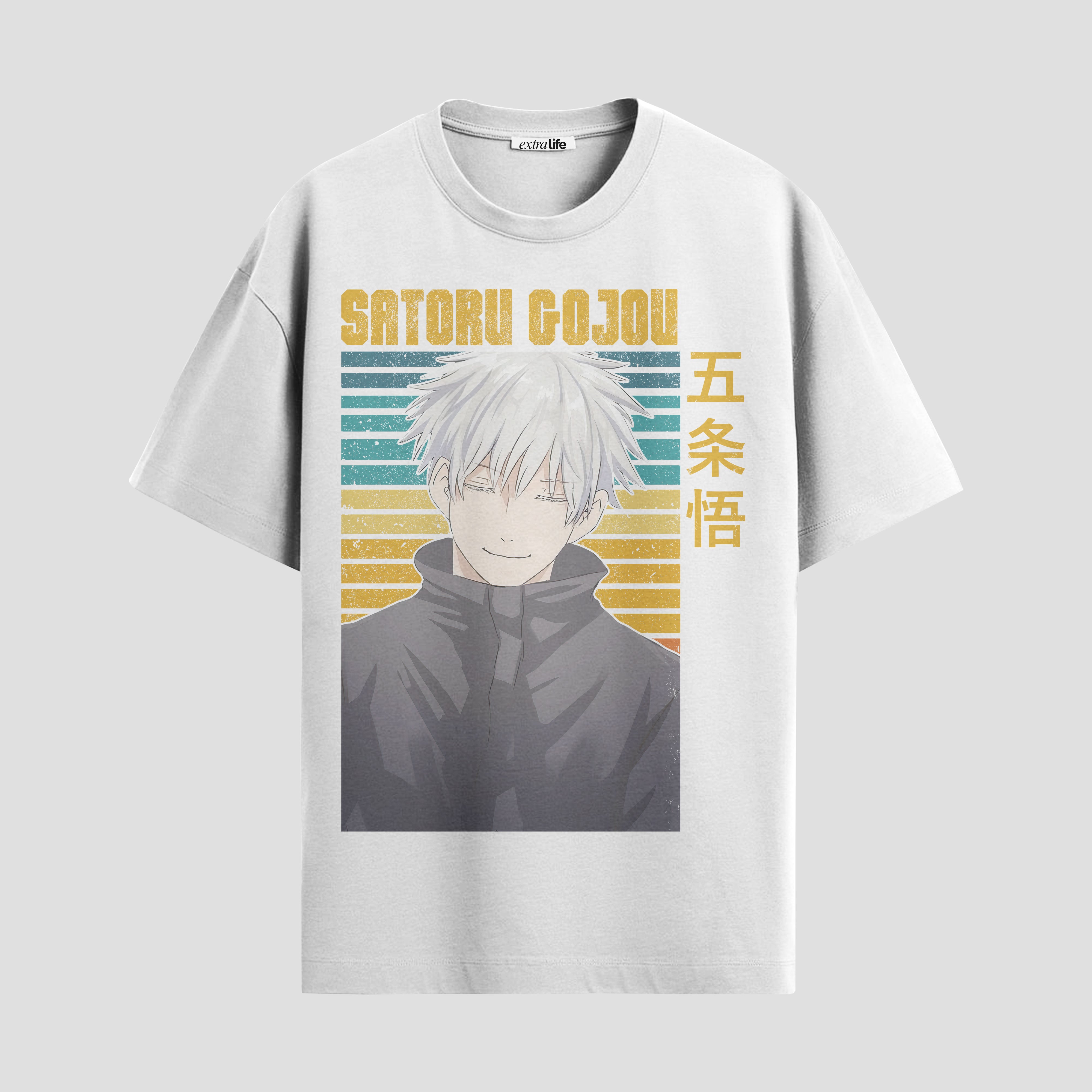 Playera urbana de anime y gaming ExtraLife MX, corte Standard Fit unisex ligero y transpirable en color Deep Black y Pure White, ropa de uso diario para gym y casual.