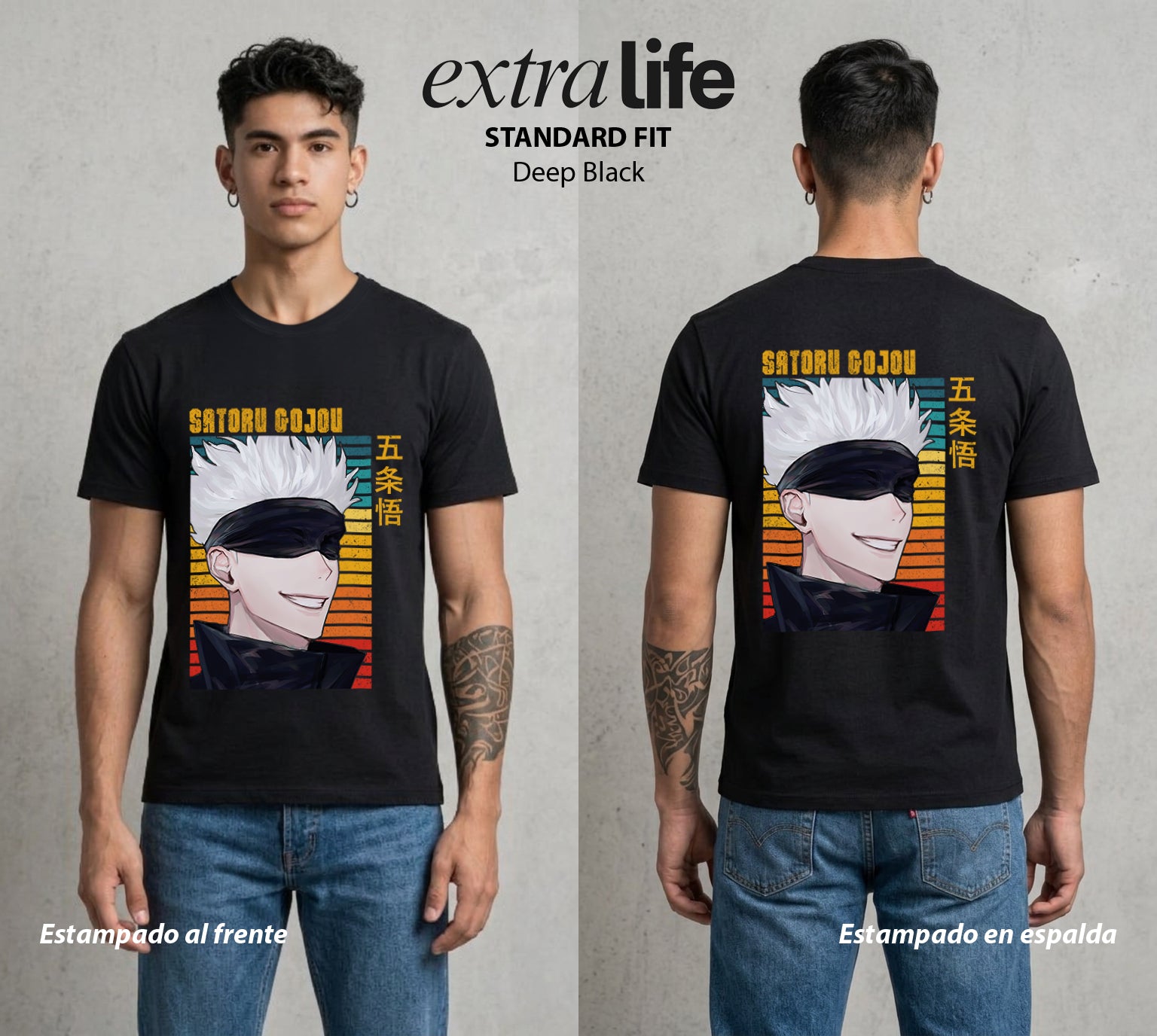 El Arte de las Maldiciones | El Infinito del Bien #03933 - Playera Standard Fit | Deep Black - Foto en modelo