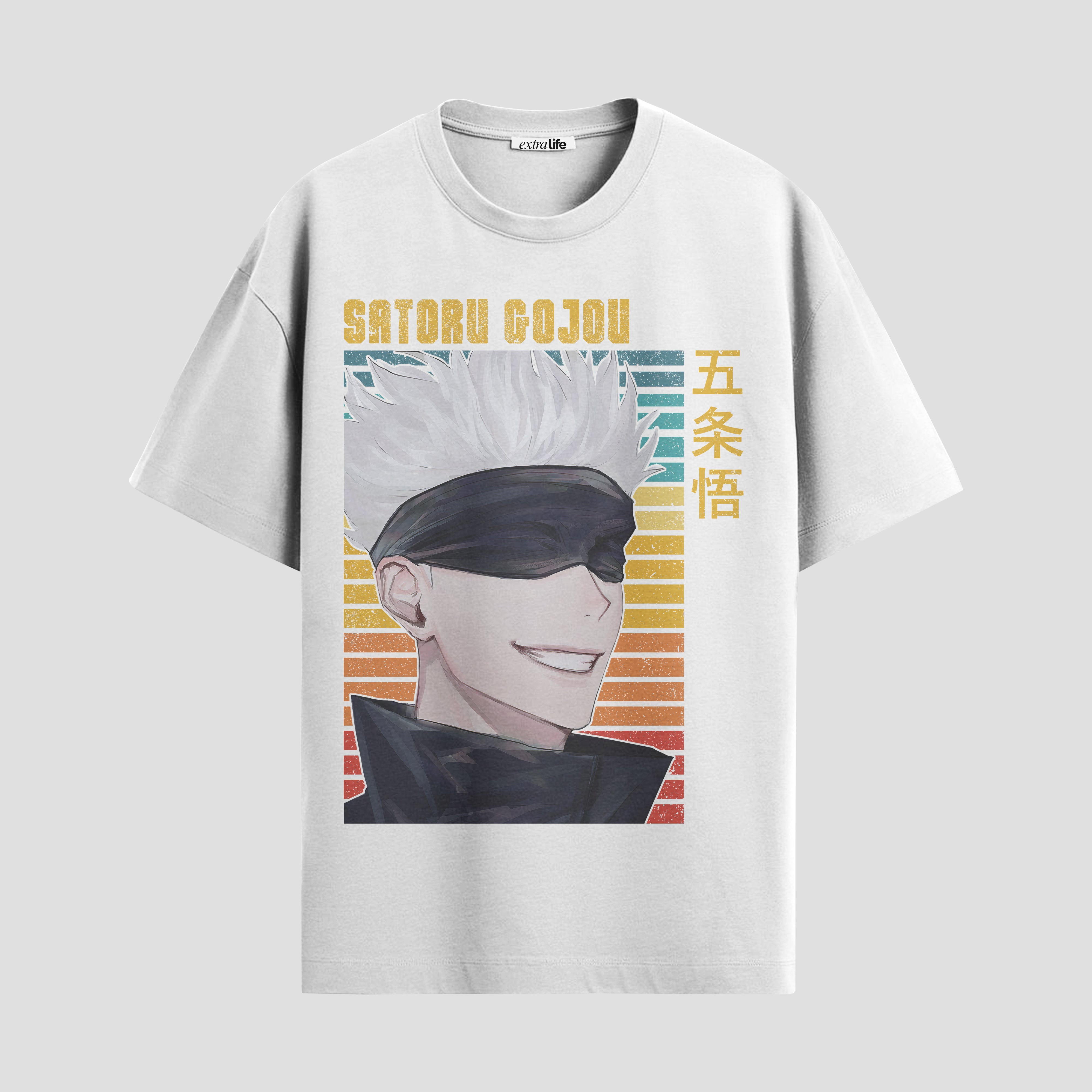 Playera urbana de anime y gaming ExtraLife MX, corte Standard Fit unisex ligero y transpirable en color Deep Black y Pure White, ropa de uso diario para gym y casual.