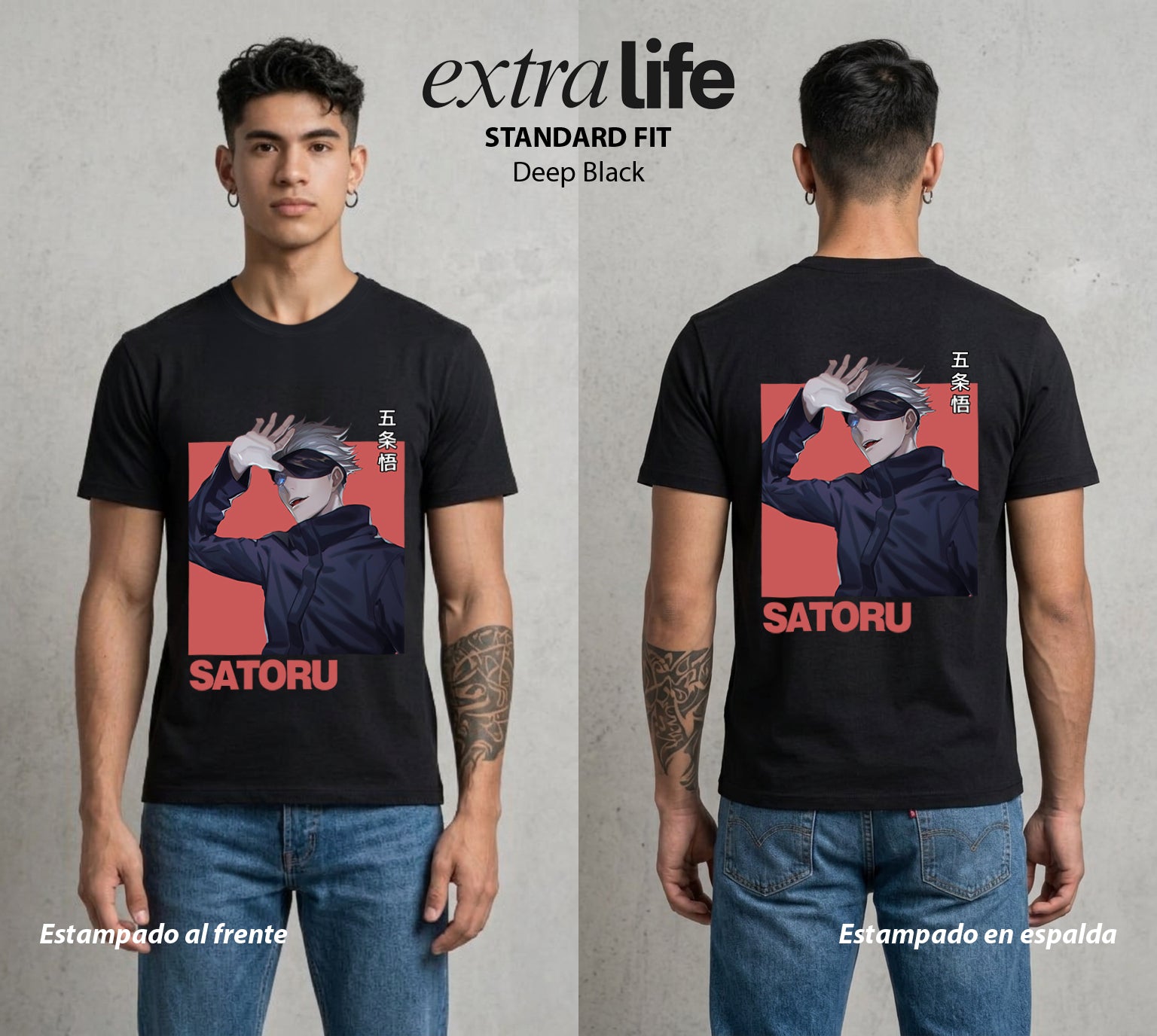 El Arte de las Maldiciones | El Infinito del Bien #03935 - Playera Standard Fit | Deep Black - Foto en modelo