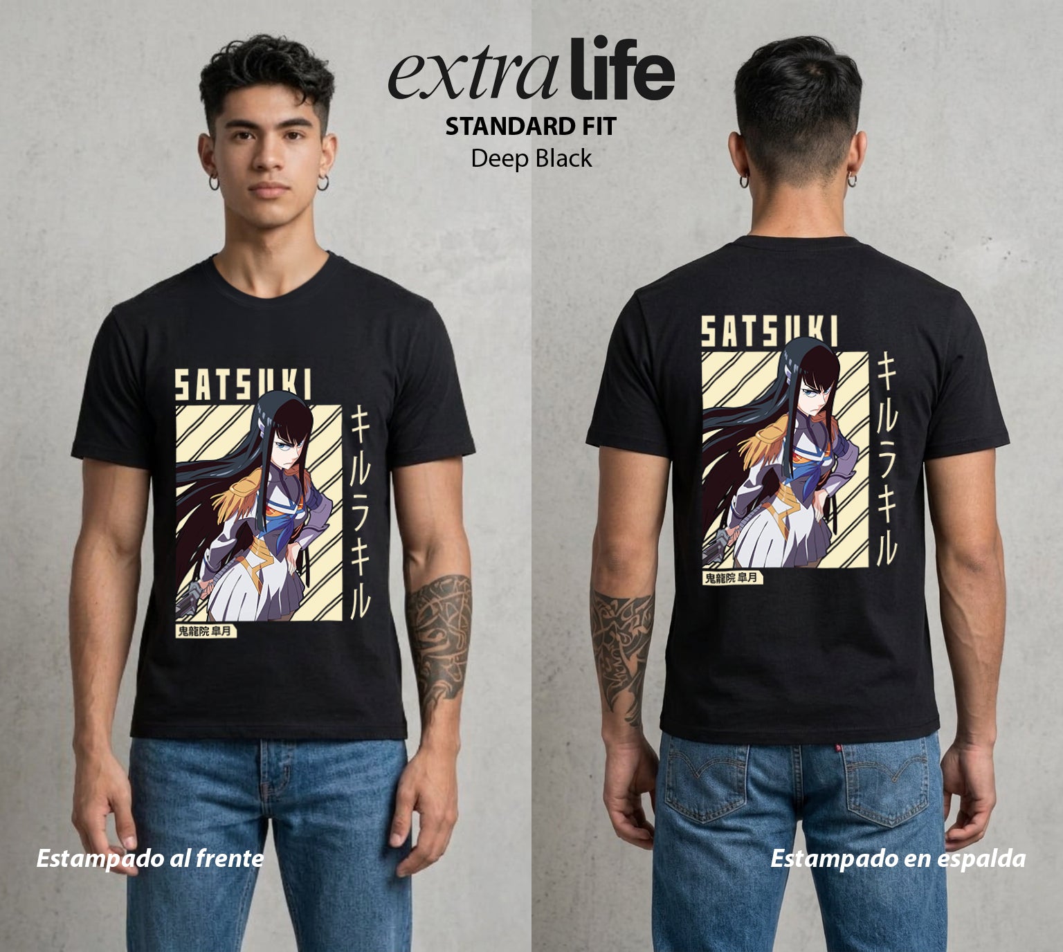 Las Agujas del Destino | La Presidenta del Poder #03938 - Playera Standard Fit | Deep Black - Foto en modelo