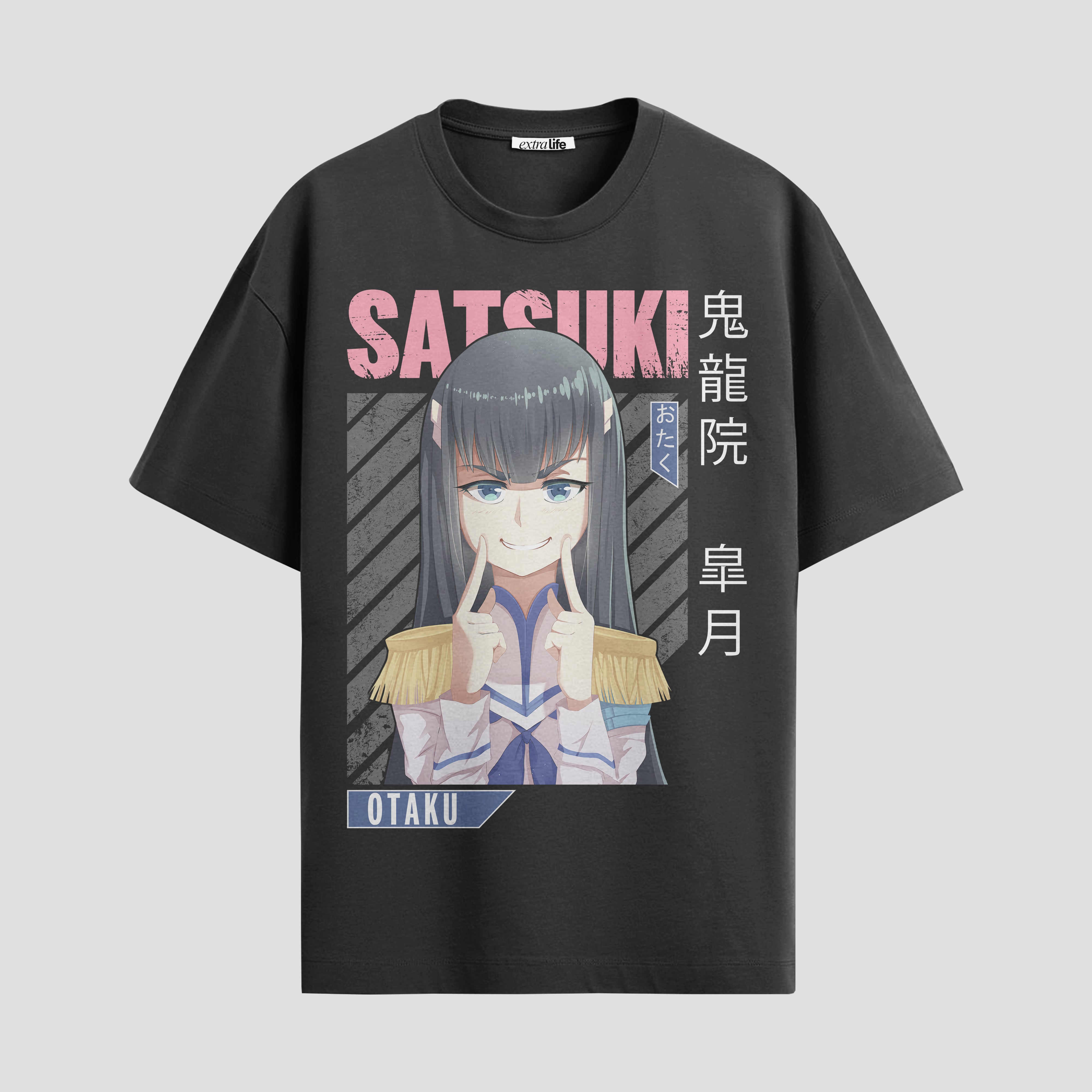 Playera urbana de anime y gaming ExtraLife MX, corte Standard Fit unisex ligero y transpirable en color Deep Black y Pure White, ropa de uso diario para gym y casual.