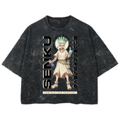 Playera streetwear premium de anime y gaming ExtraLife MX, corte boxy deluxe mineral wash heavyweight en color Acid Wash, moda urbana mexicana de culto.