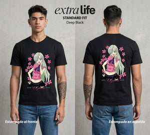 Los Siete Pecados | La Princesa del Bien #03953 - Playera Standard Fit | Deep Black - Foto en modelo