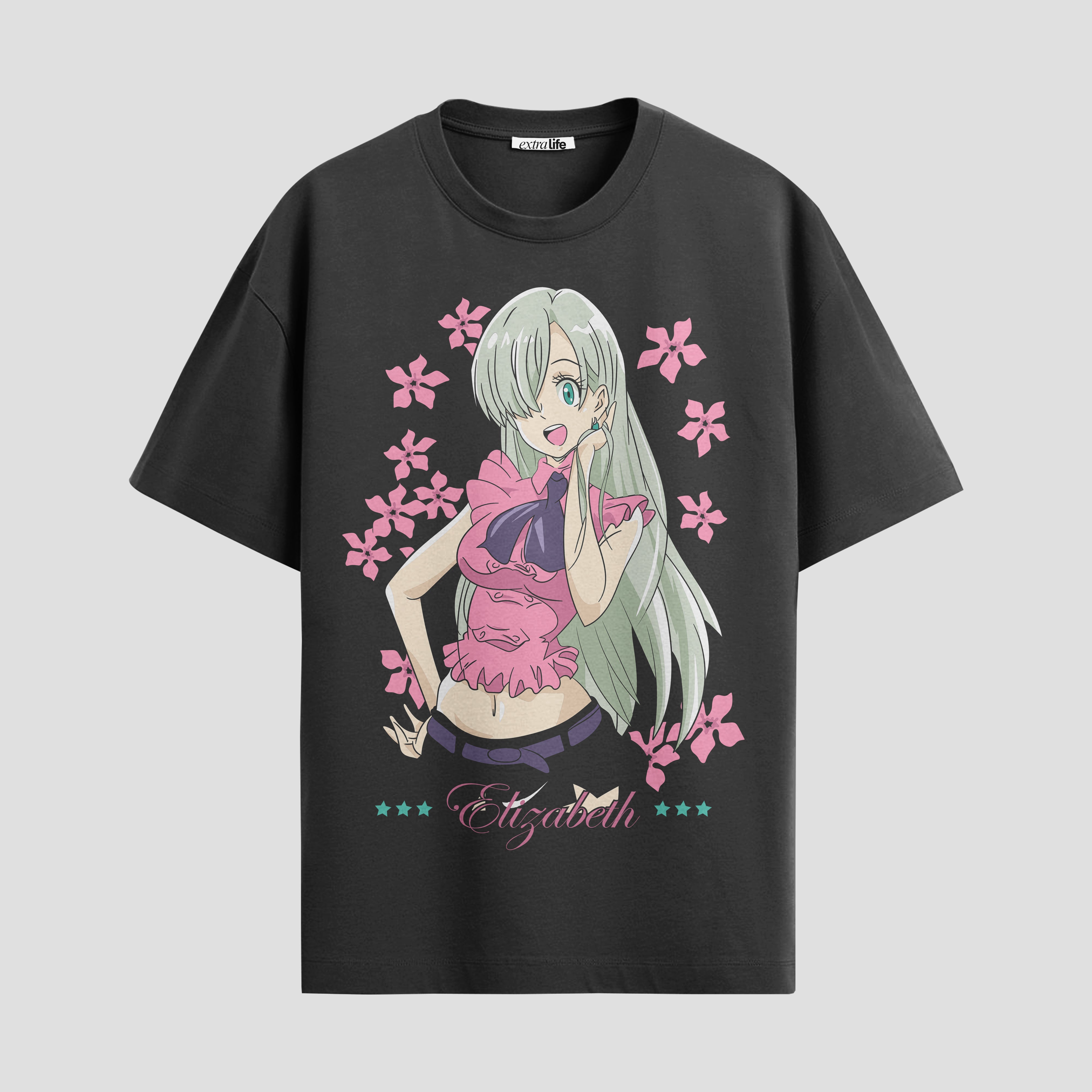 Playera urbana de anime y gaming ExtraLife MX, corte Standard Fit unisex ligero y transpirable en color Deep Black y Pure White, ropa de uso diario para gym y casual.