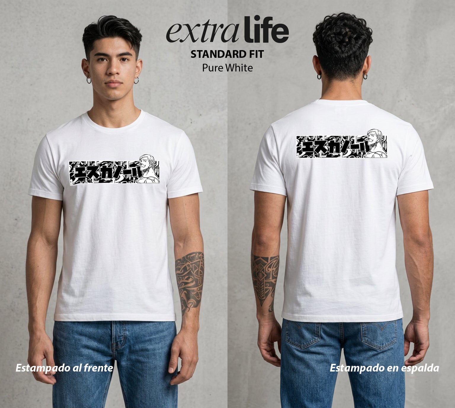 Los Siete Pecados | El Orgullo del Sol #03955 - Playera Standard Fit | Pure White - Foto en modelo