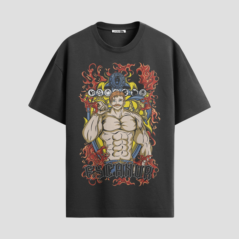 Playera urbana de anime y gaming ExtraLife MX, corte Standard Fit unisex ligero y transpirable en color Deep Black y Pure White, ropa de uso diario para gym y casual.