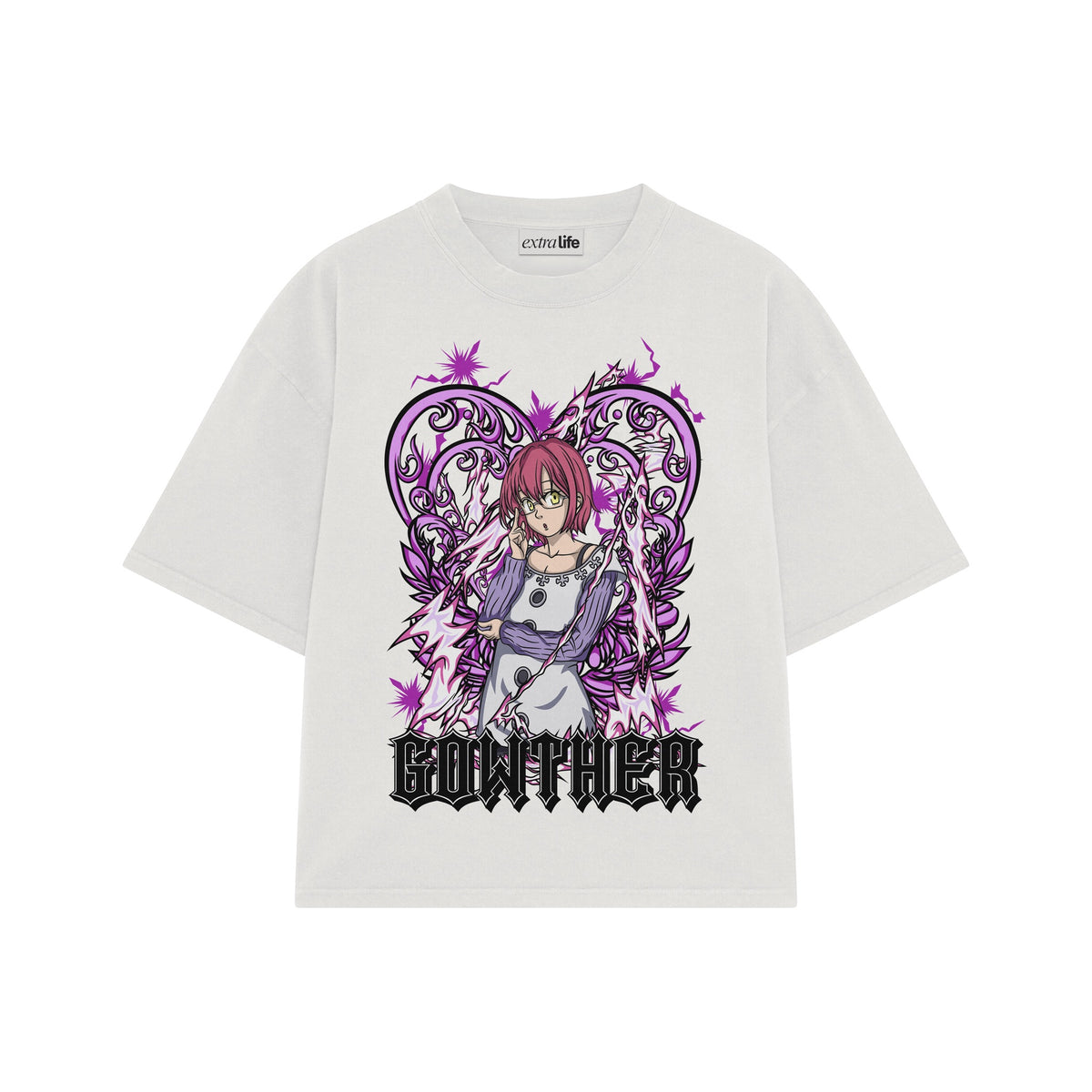 Playera streetwear premium de anime y gaming ExtraLife MX, corte oversized drop shoulder ligero y fresco en color Deep Black y Off-White, moda urbana mexicana de culto.