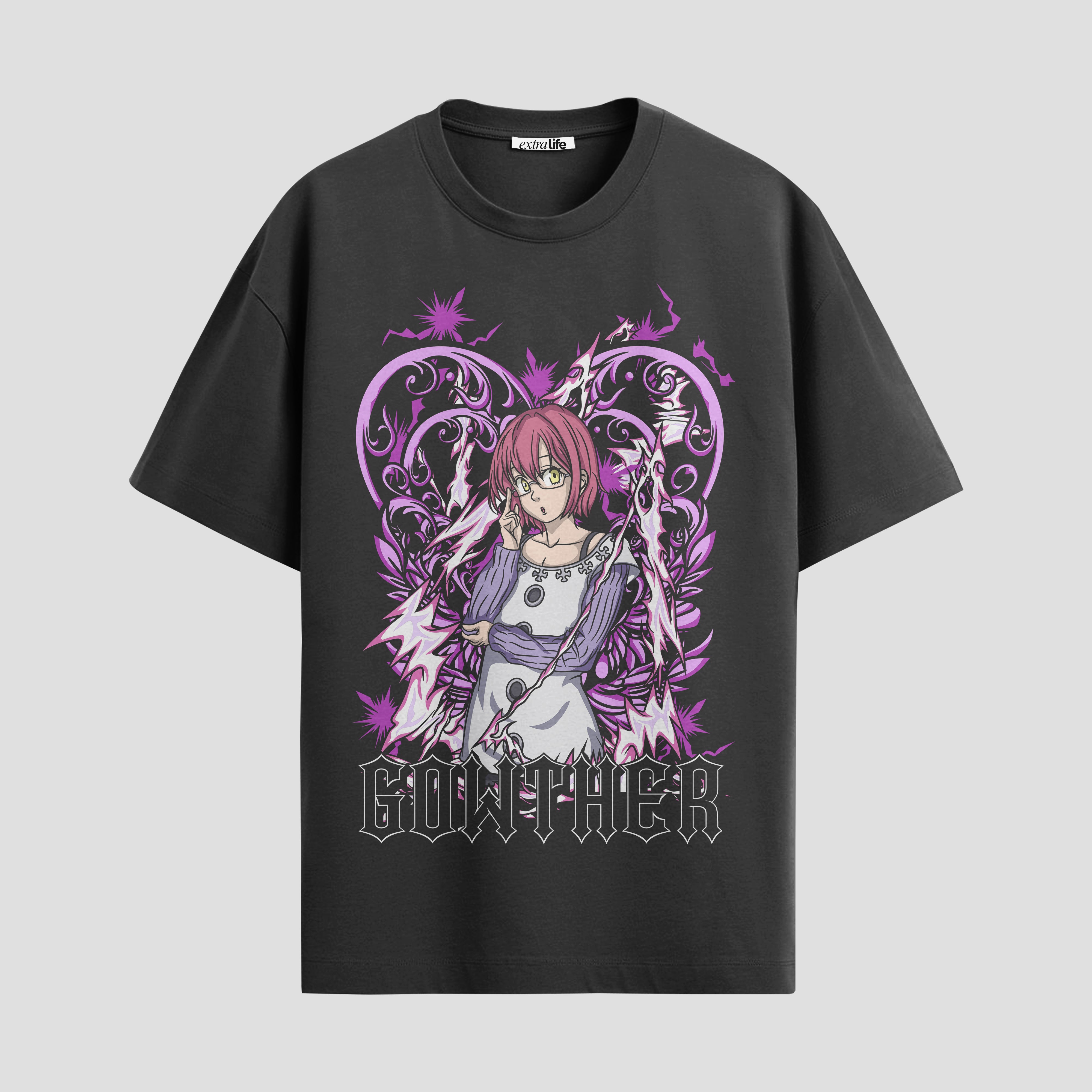 Playera urbana de anime y gaming ExtraLife MX, corte Standard Fit unisex ligero y transpirable en color Deep Black y Pure White, ropa de uso diario para gym y casual.
