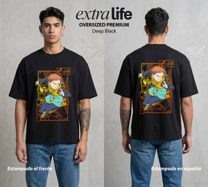Los Siete Pecados | La Pereza del Bien #03961 - Playera Oversized Premium | Deep Black - Foto en modelo