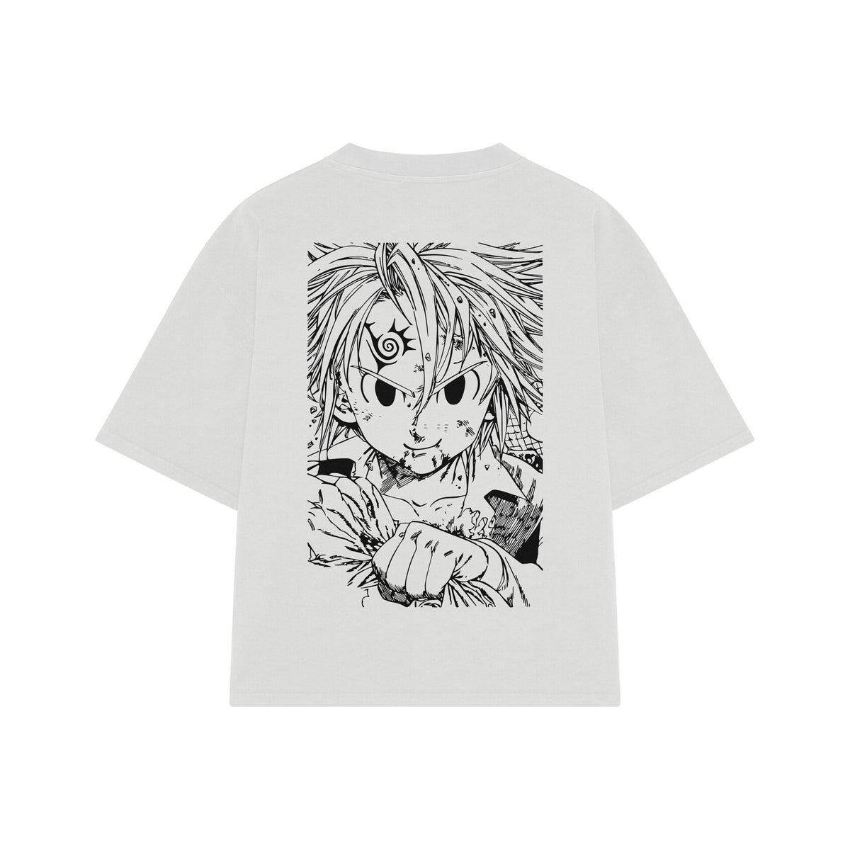 Playera streetwear premium de anime y gaming ExtraLife MX, corte oversized drop shoulder ligero y fresco en color Deep Black y Off-White, moda urbana mexicana de culto.