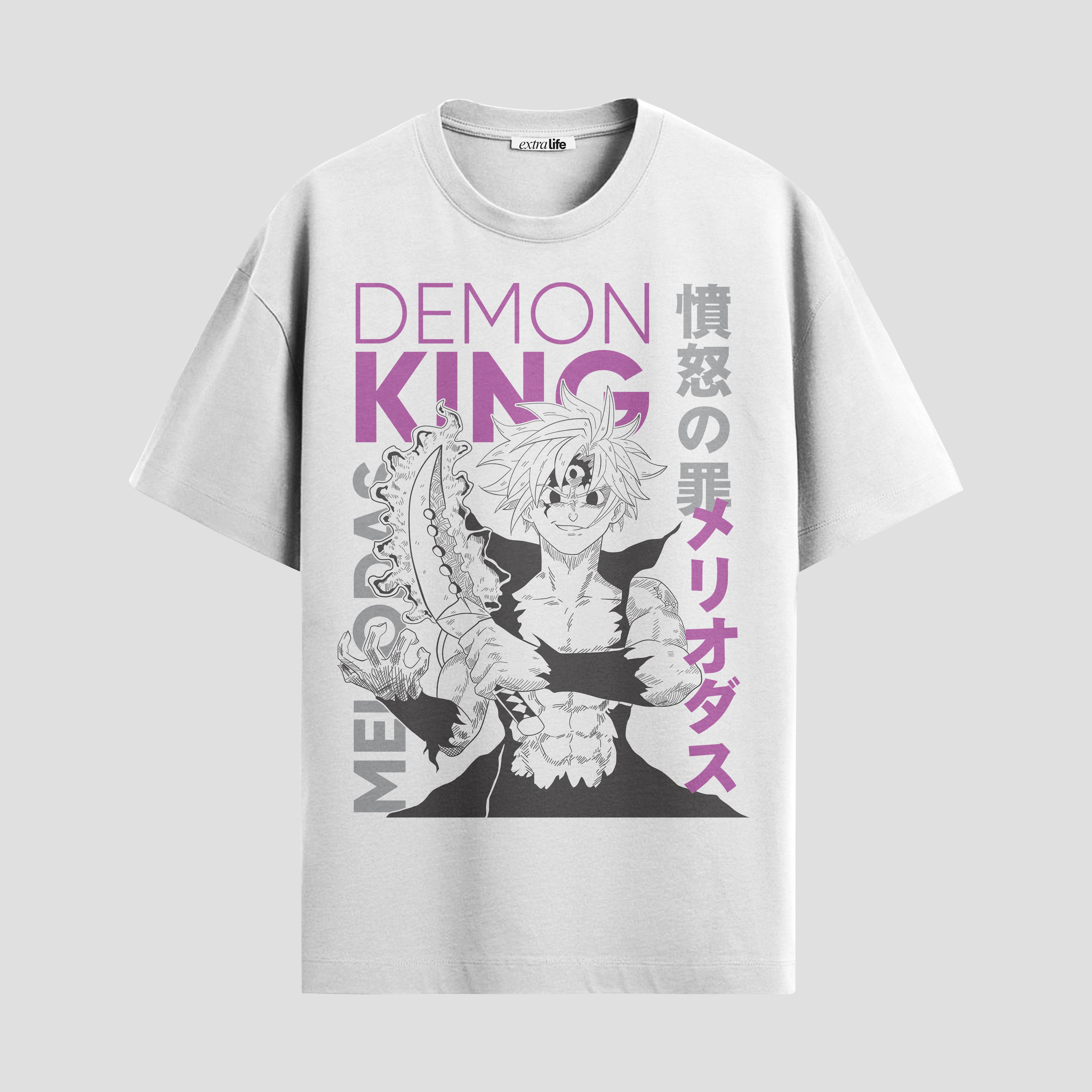 Playera urbana de anime y gaming ExtraLife MX, corte Standard Fit unisex ligero y transpirable en color Deep Black y Pure White, ropa de uso diario para gym y casual.