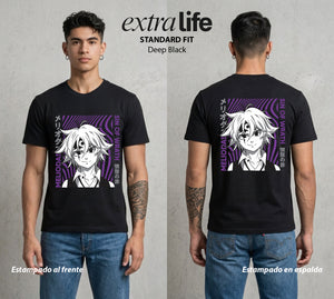 Los Siete Pecados | El Lider del Bien #03965 - Playera Standard Fit | Deep Black - Foto en modelo