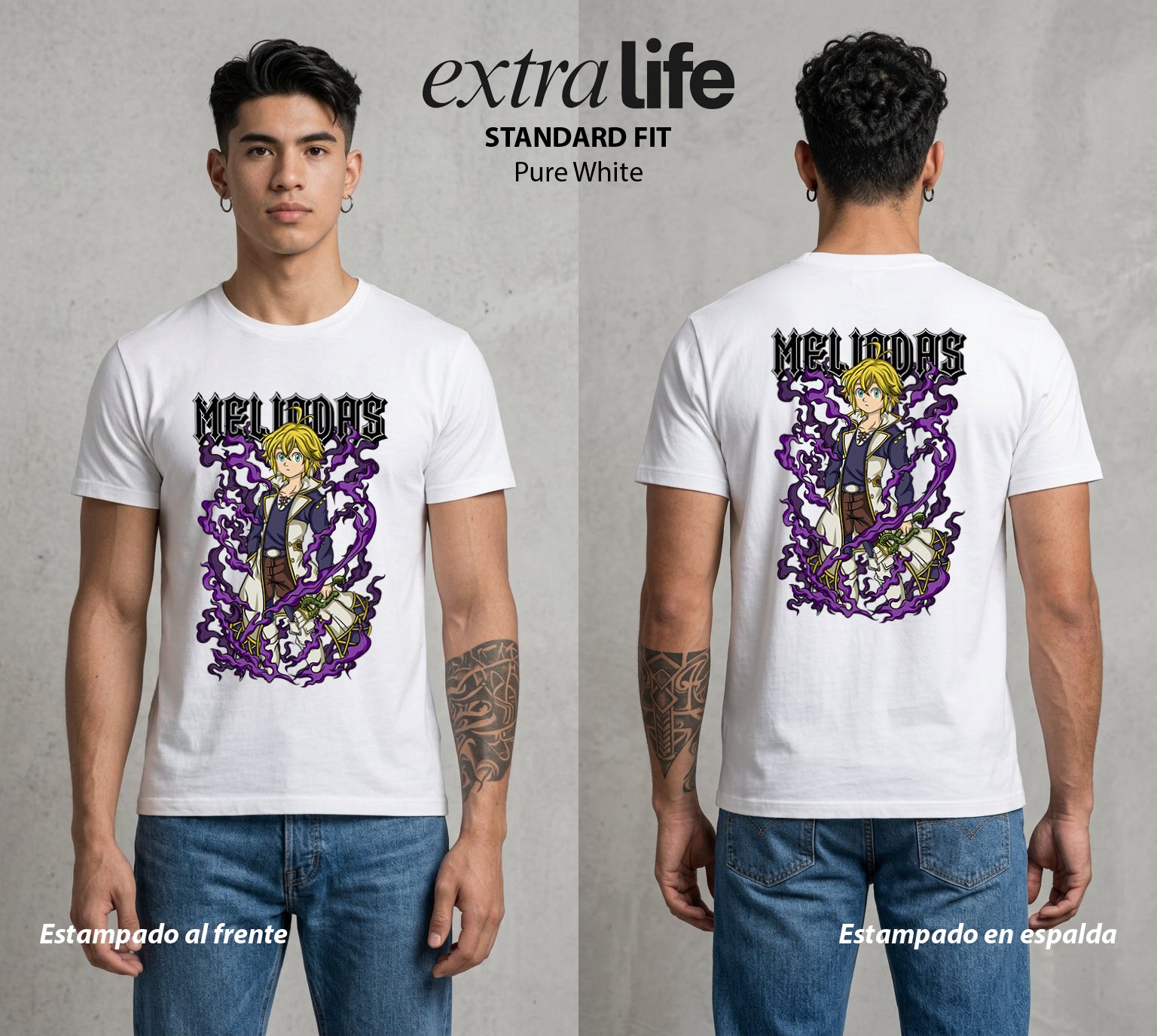 Los Siete Pecados | La Colera del Dragon #03966 - Playera Standard Fit | Pure White - Foto en modelo