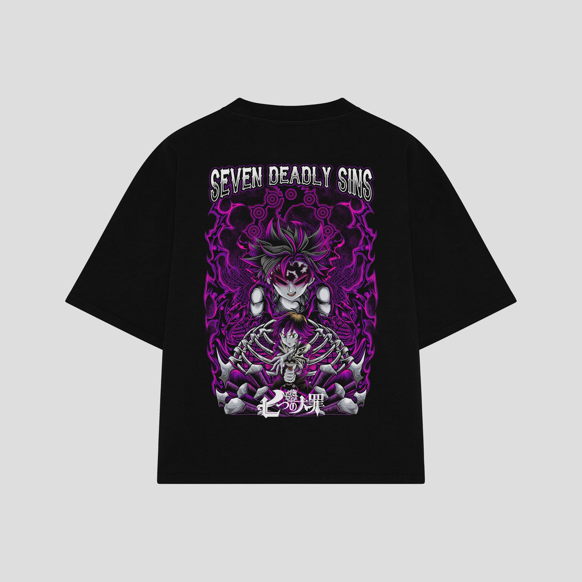 Playera streetwear premium de anime y gaming ExtraLife MX, corte oversized drop shoulder ligero y fresco en color Deep Black y Off-White, moda urbana mexicana de culto.