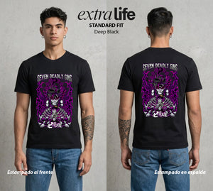 Los Siete Pecados | El Lider del Bien #03967 - Playera Standard Fit | Deep Black - Foto en modelo